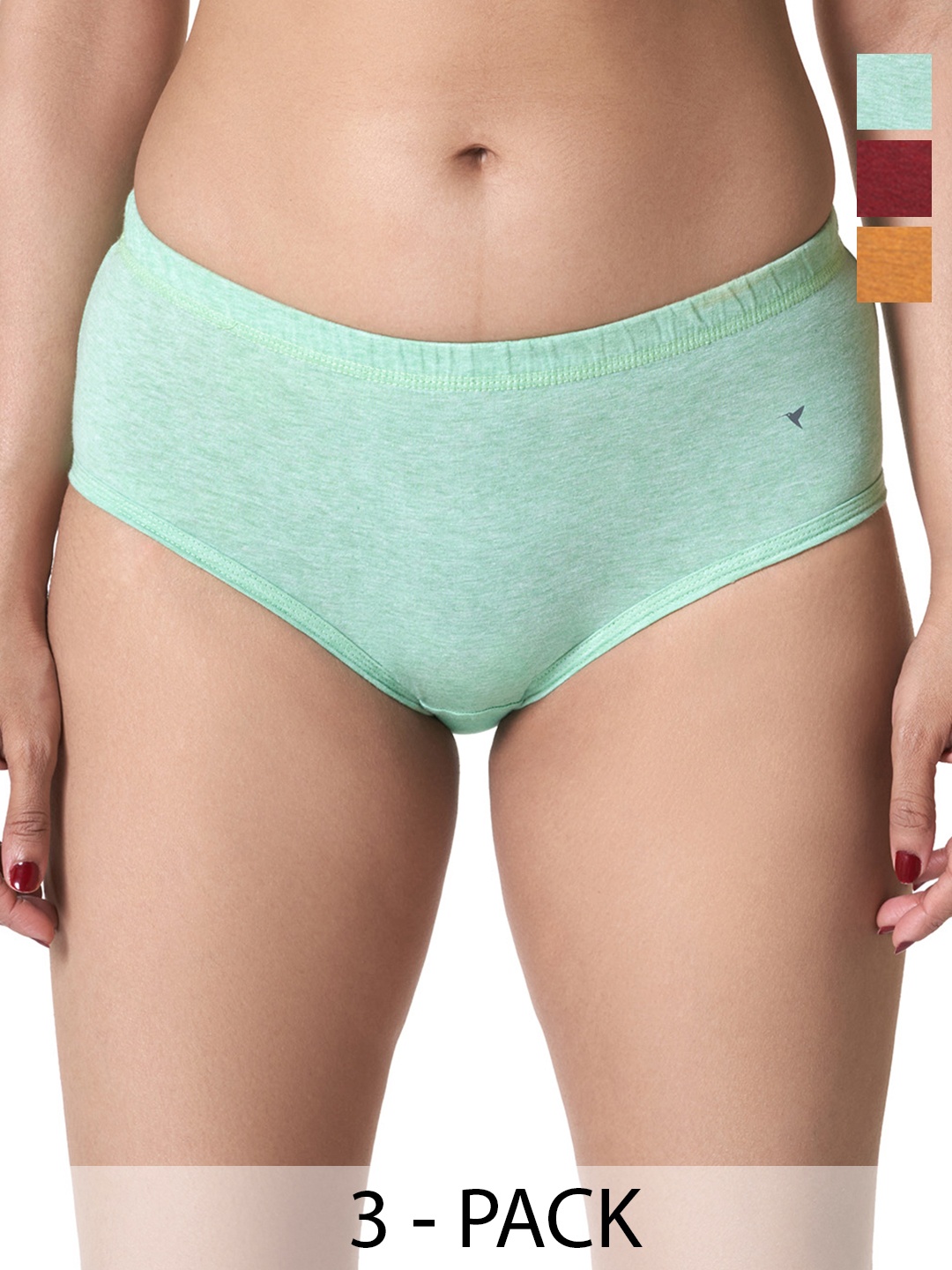 

BLOSSOM Hipster With Inner Elastic Waistband & Elastic-Free Thighline_MILANGE PANTY 3 PACK, Assorted