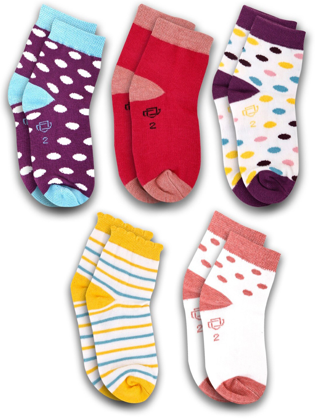 

Dollar Socks Kids Pack Of 5 Assorted Cotton Ankle Length Socks