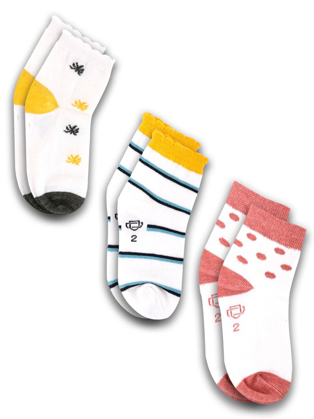 

Dollar Socks Kids Pack Of 3 Patterned Cotton Ankle Length Socks, Assorted
