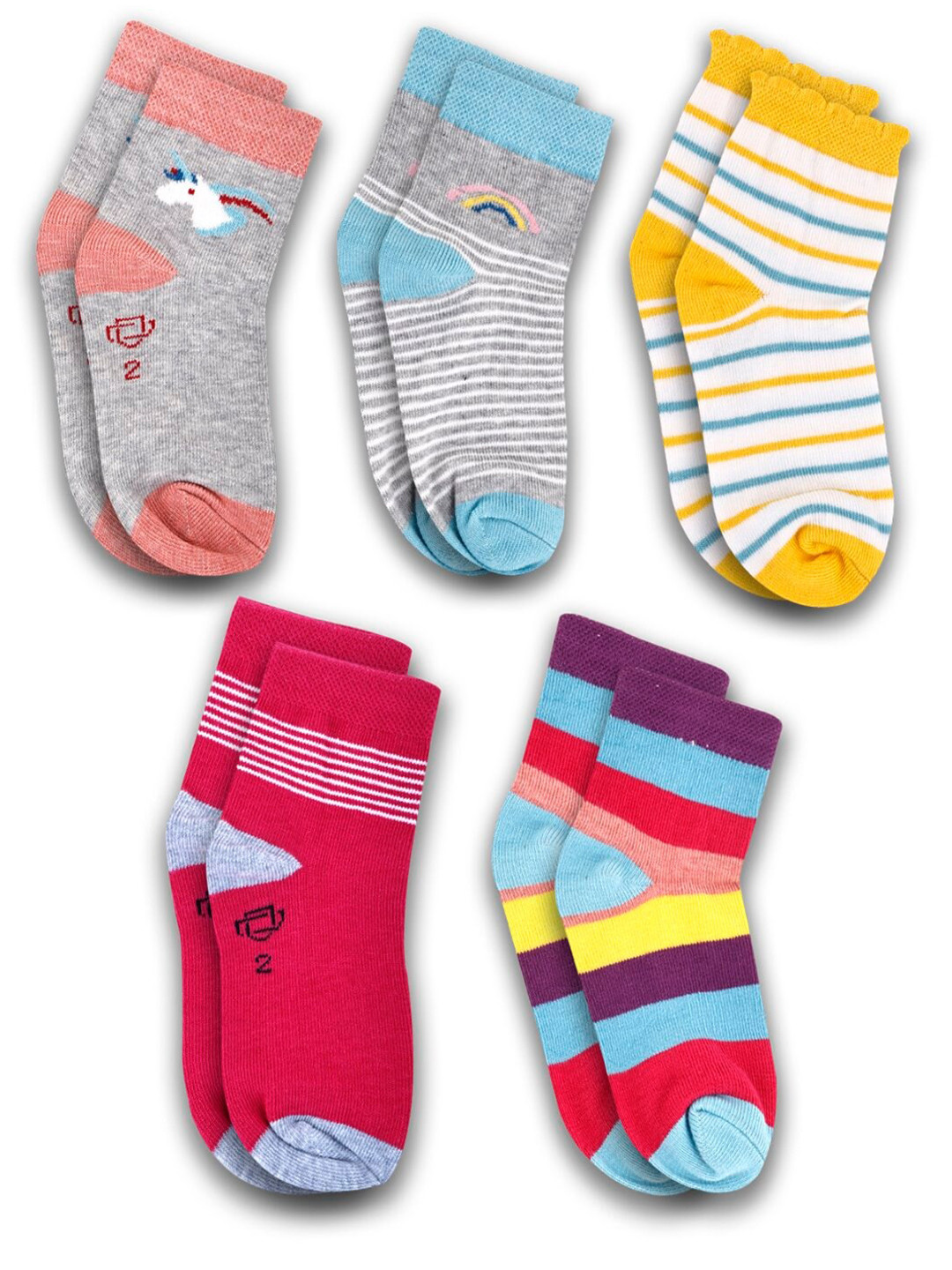

Dollar Socks Kids Pack Of 5 Assorted Ankle-Length Socks