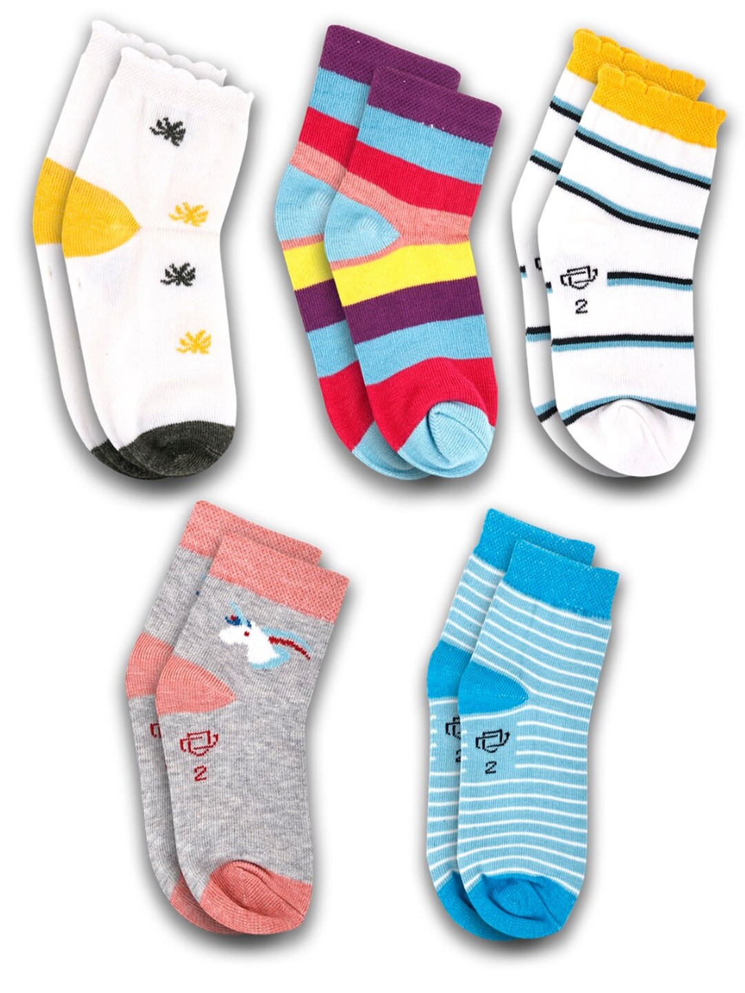 

Dollar Socks Kids Pack Of 5 Assorted Ankle-Length Socks