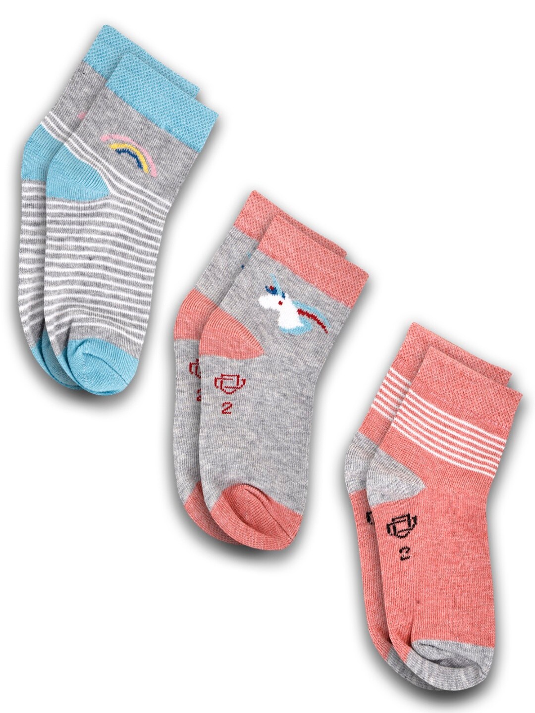

Dollar Socks Kids Pack Of 3 Assorted Ankle-Length Socks