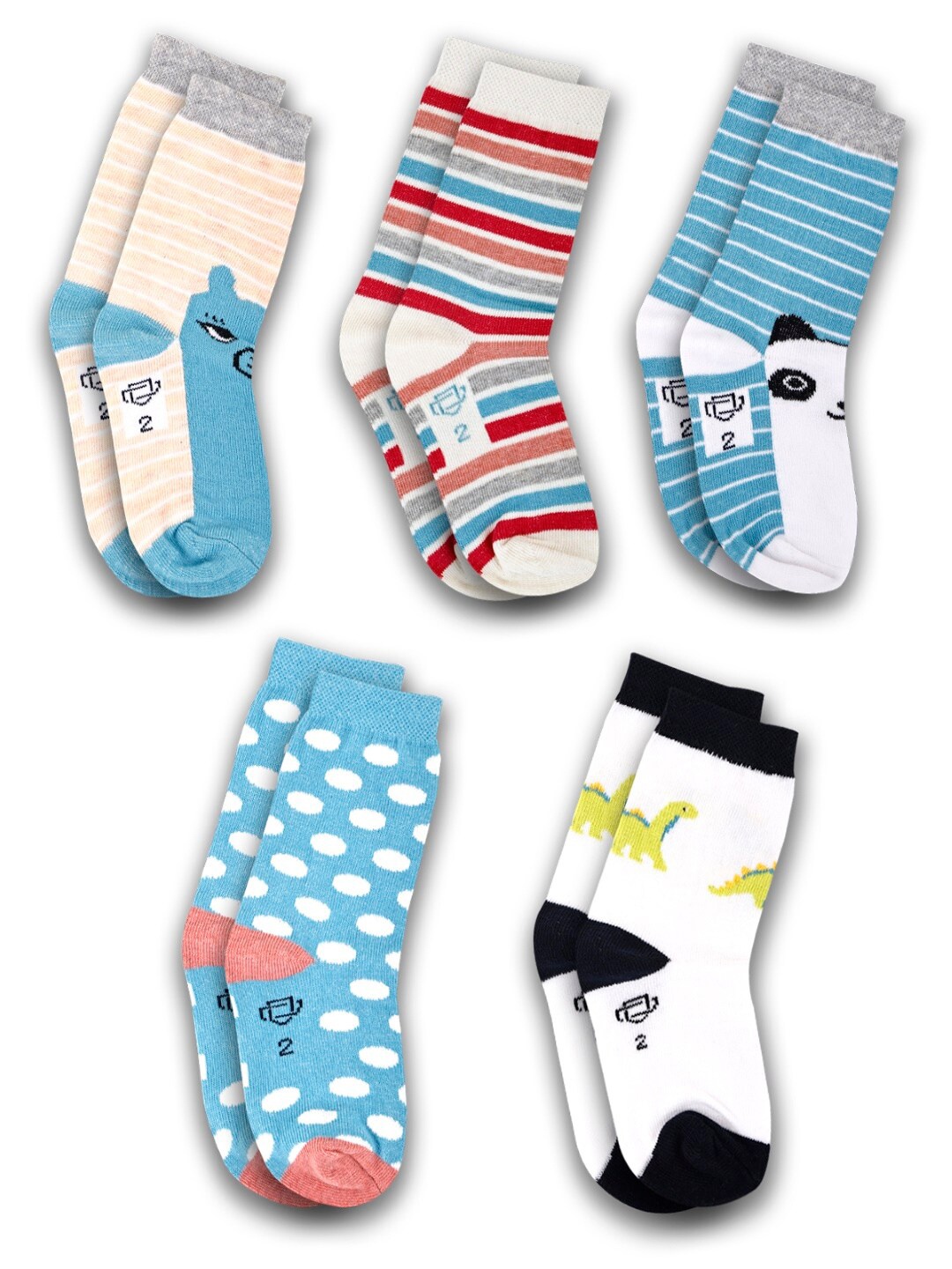 

Dollar Socks Kids Pack Of 5 Assorted Calf-Length Socks
