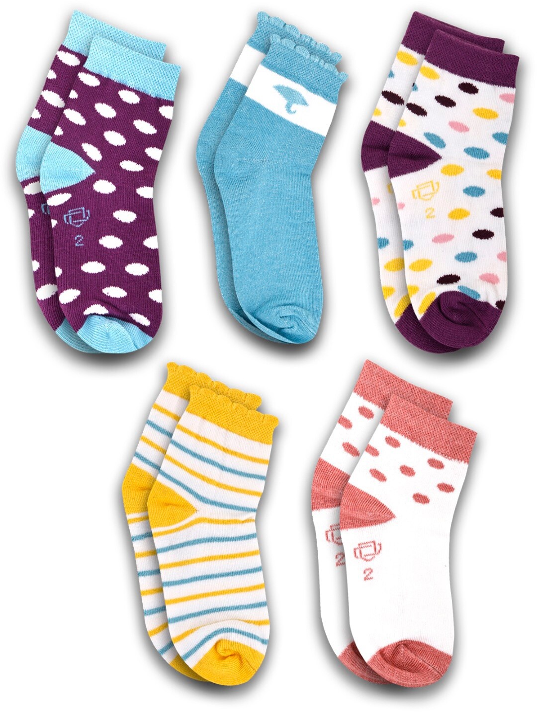 

Dollar Socks Kids Pack Of 5 Assorted Patterned Ankle-Length Socks