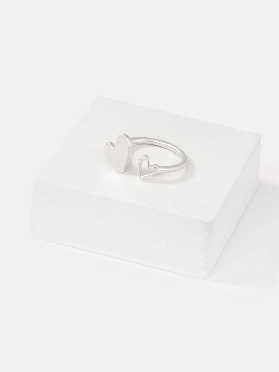 

SHAYA 925 Silver Heart-Shaped Adjustable Finger Ring