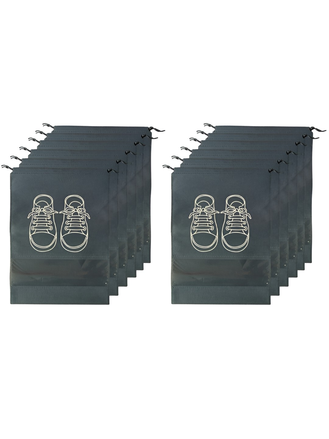 

UniKart Pack of 12 Waterproof Shoe Bag With Clear Window, Grey