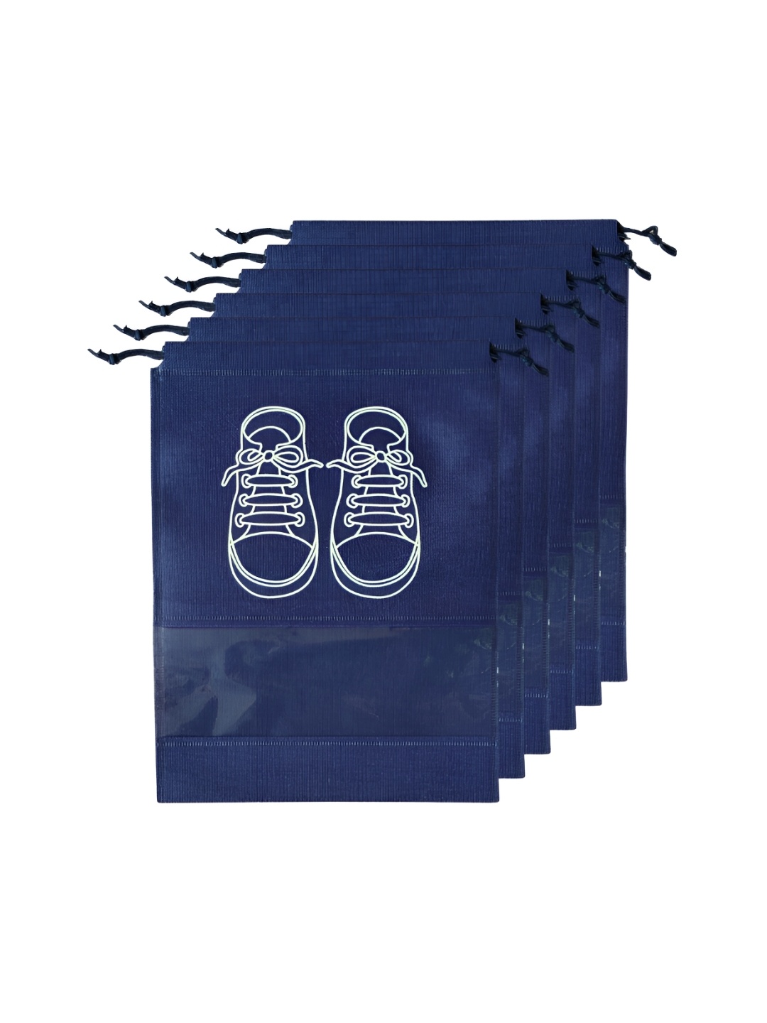 

UniKart Pack of 6 Waterproof Shoe Bag With Clear Window, Blue