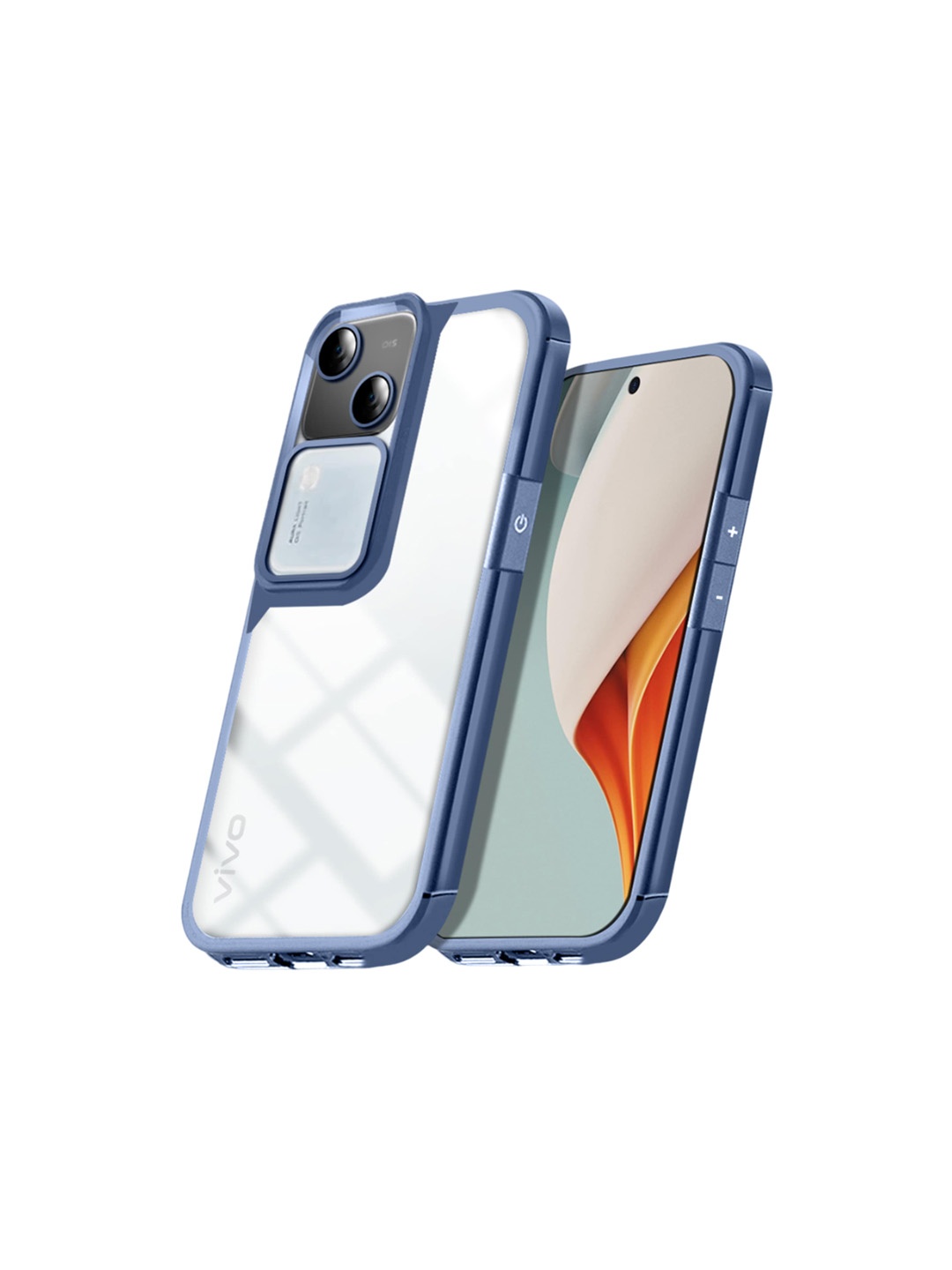 

Karwan Transparent Vivo V30 Mobile Back Case, Blue