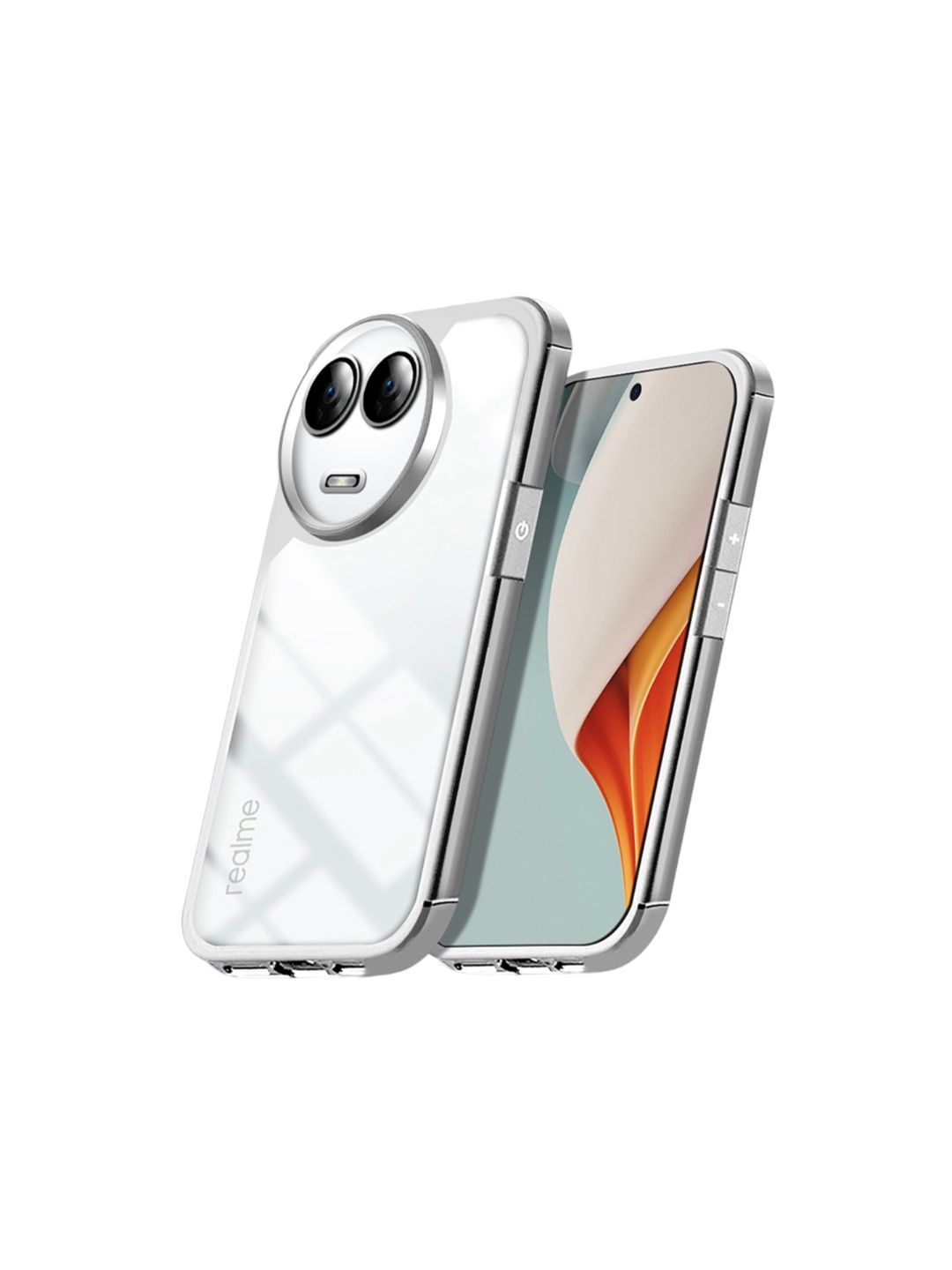 

Karwan Realme 11X Printed Back Case Mobile Accessories, Silver