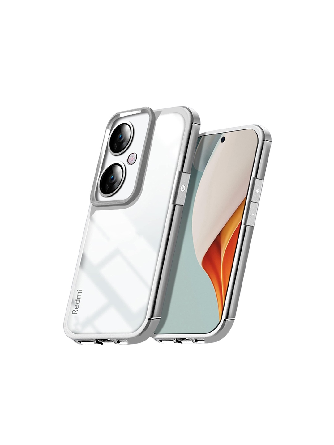 

Karwan Solid Compatible Redmi 13C 5G Mobile Back Case, Silver
