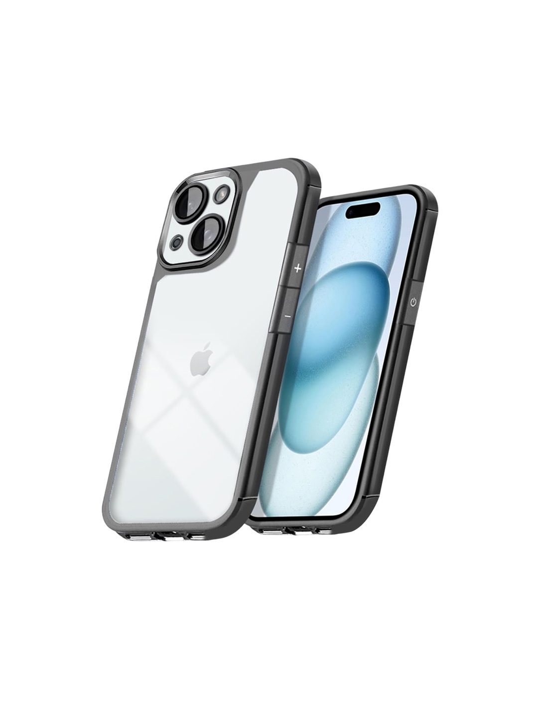 

Karwan Solid Printed iPhone 15 Plus Back Case Mobile Accessories, Black
