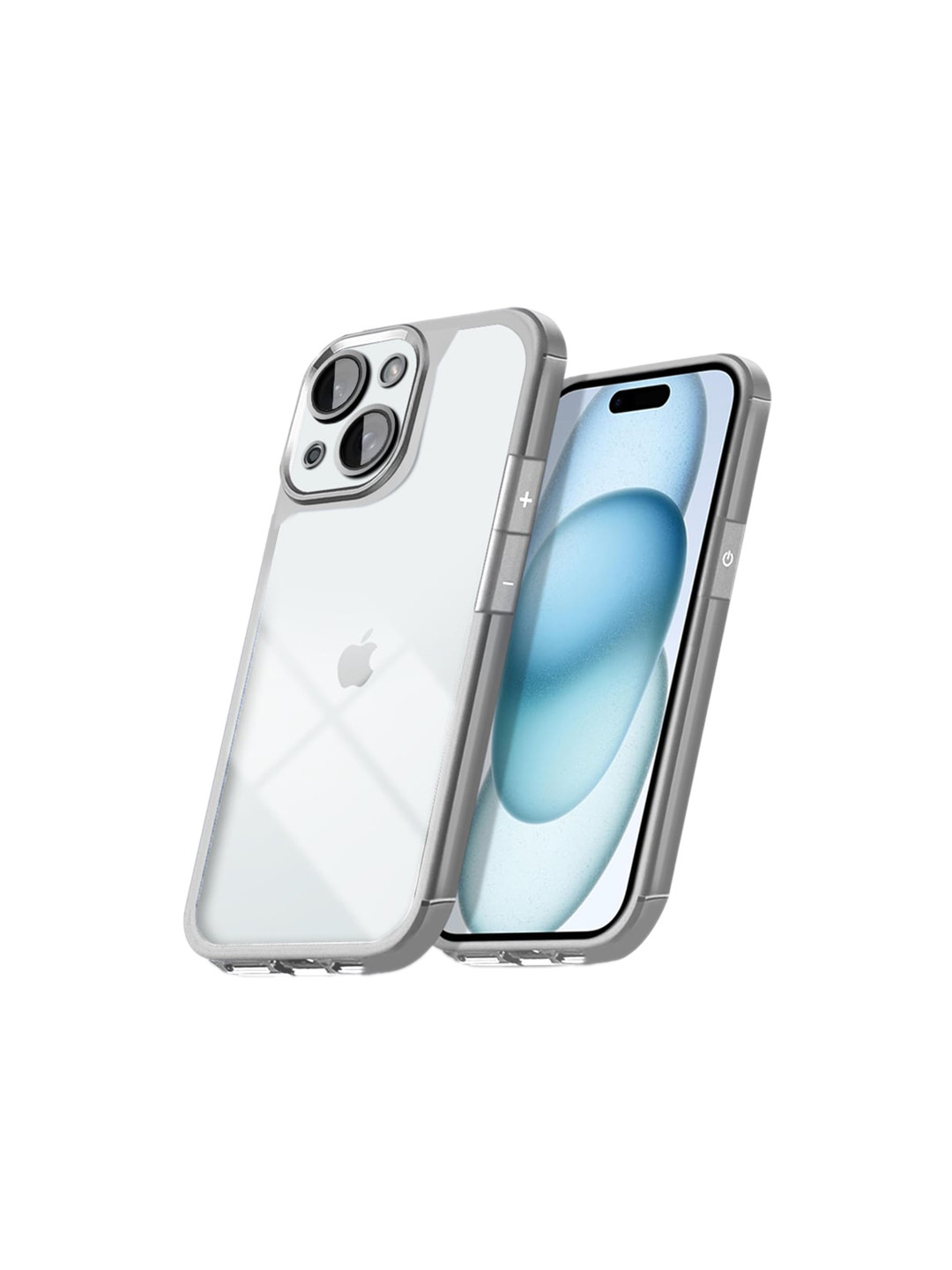 

Karwan Solid Compatible iPhone 15 Plus Mobile Back Case, Silver