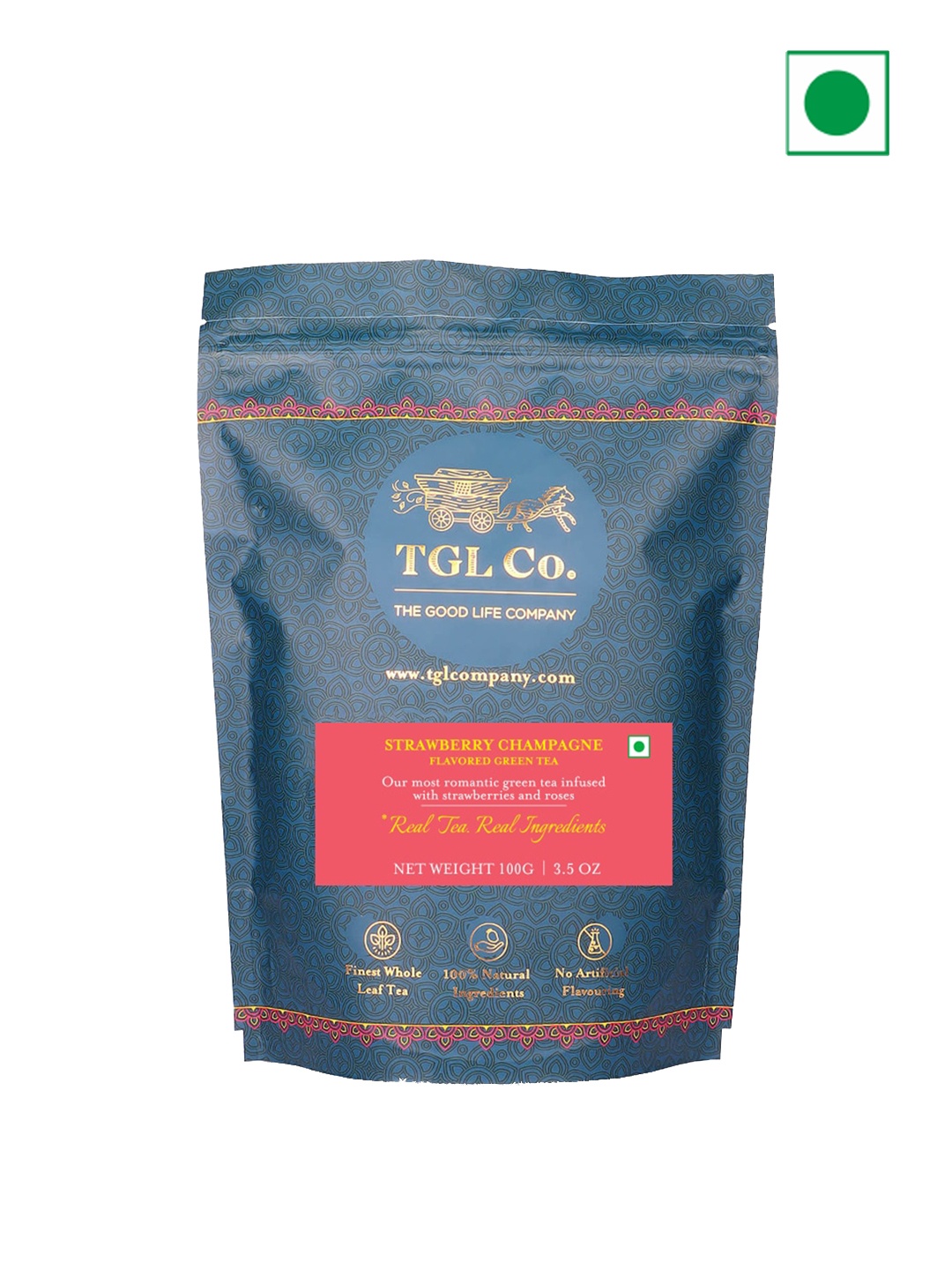 

TGL Co. Strawberry Champagne Flavoured Tea - International Tea 100 gm, Green