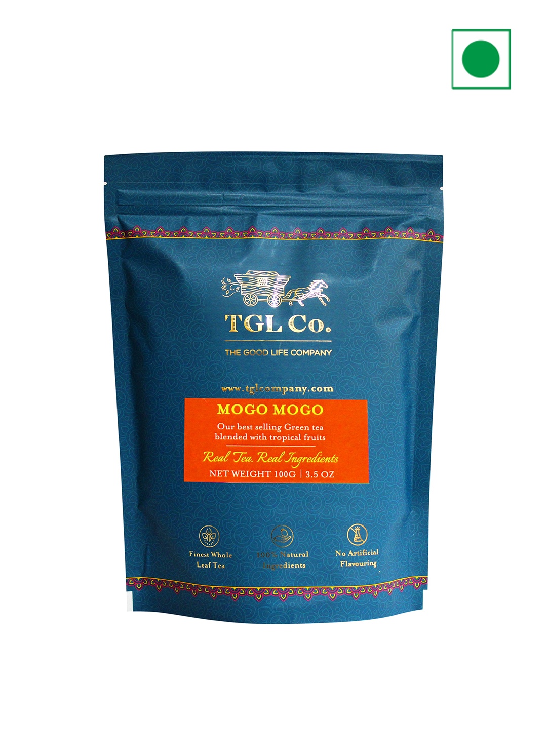 

TGL Co. Mogo Mogo Green Tea Loose Leaf -100 Gm, Blue