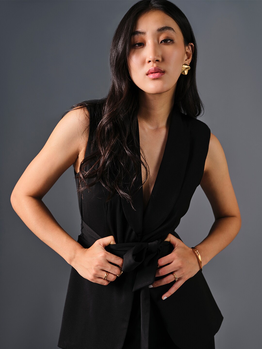 

AND Women Top with Capris, Black