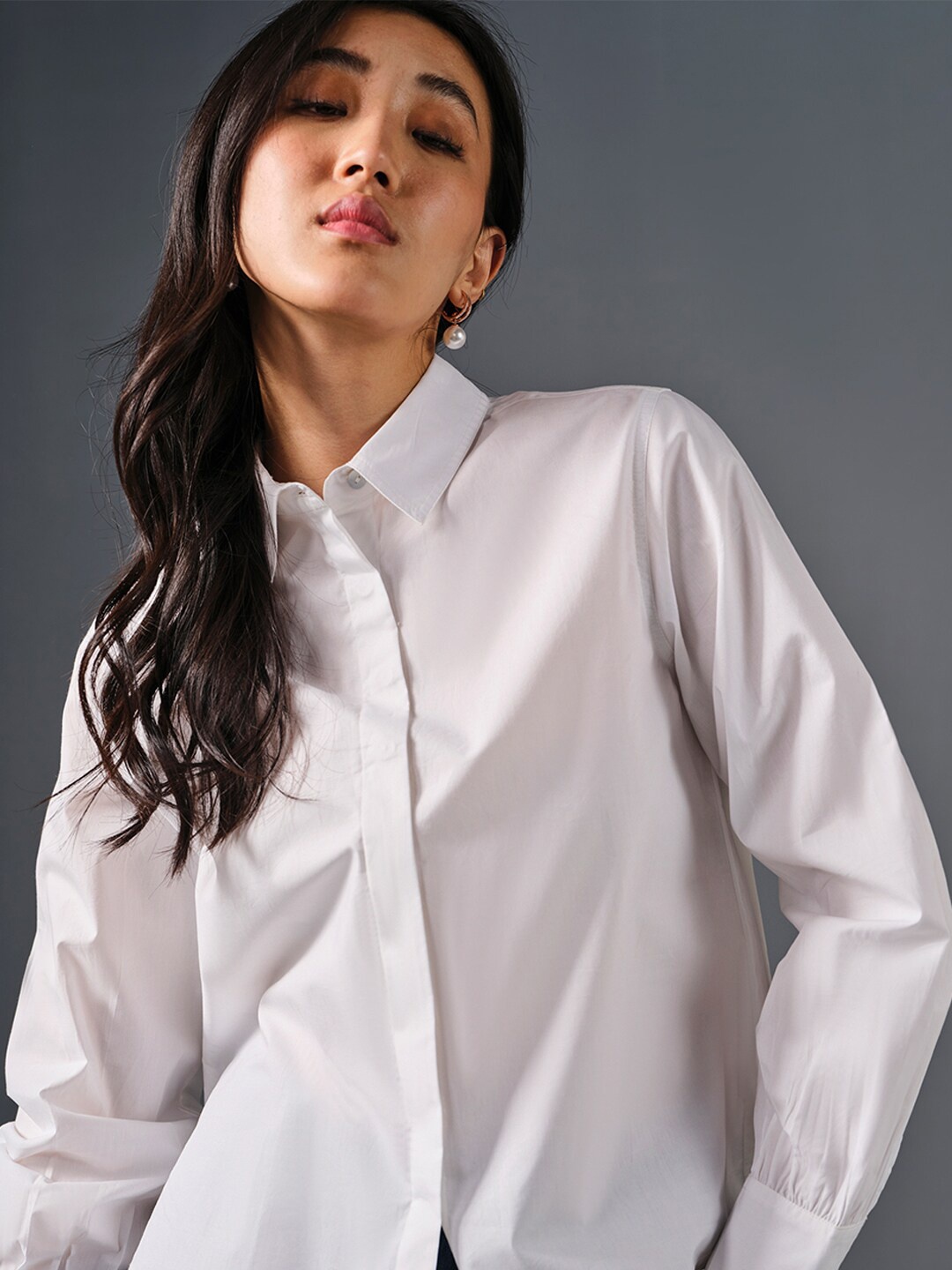 

AND Cotton Shirt Style Top, White