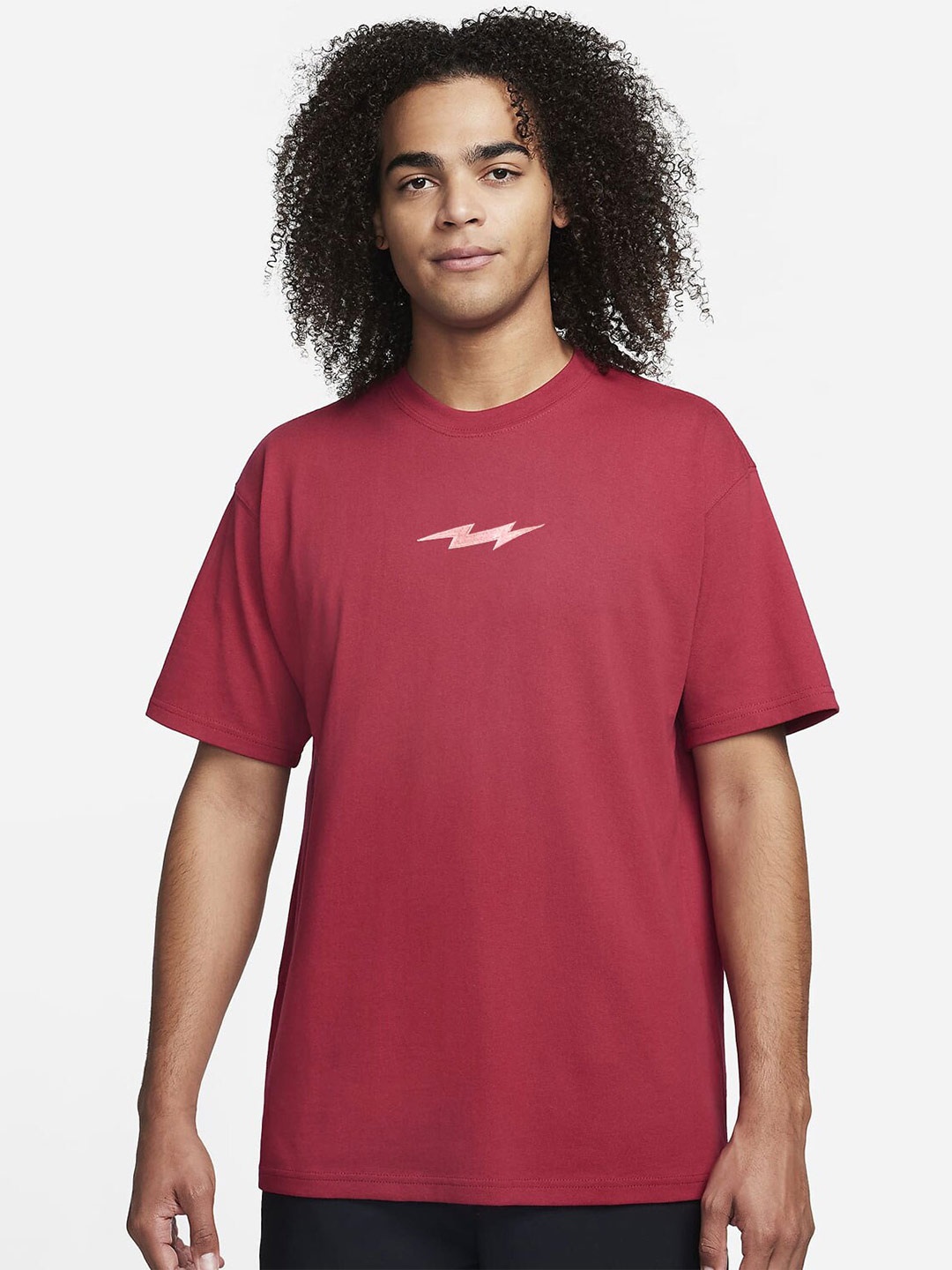

SUPERVEK Unisex Typography Extended Sleeves Applique T-shirt, Red