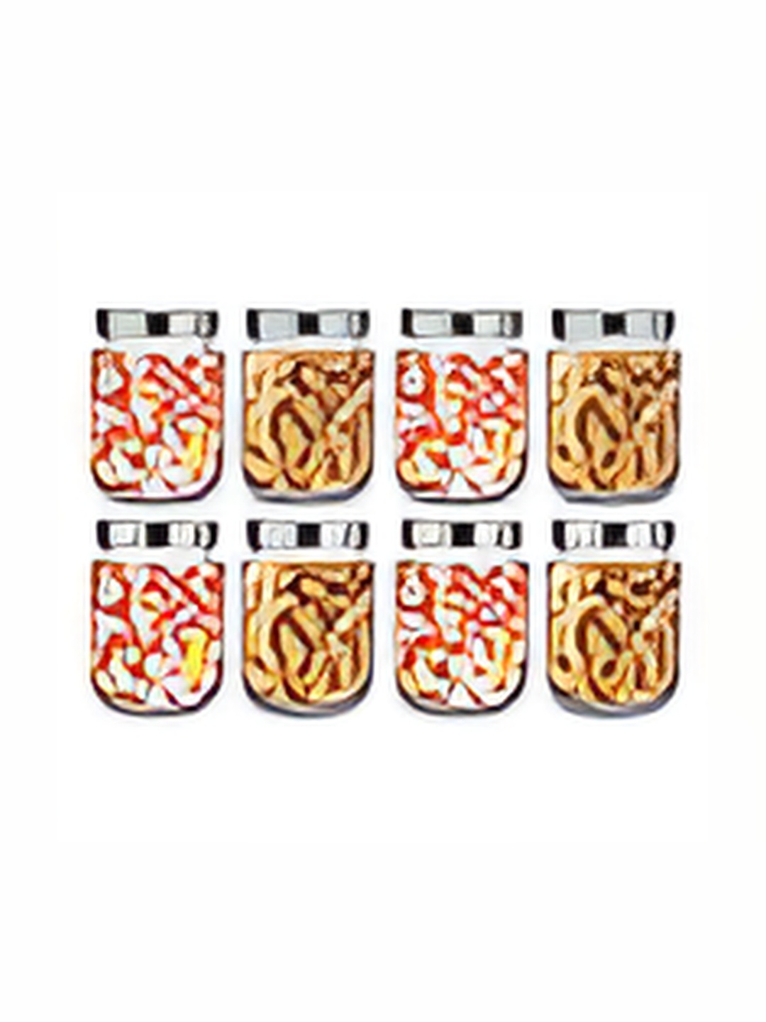

tyche enterprises Transparent 8 Pieces Dishwasher Safe Glass Containers 500 ml Each
