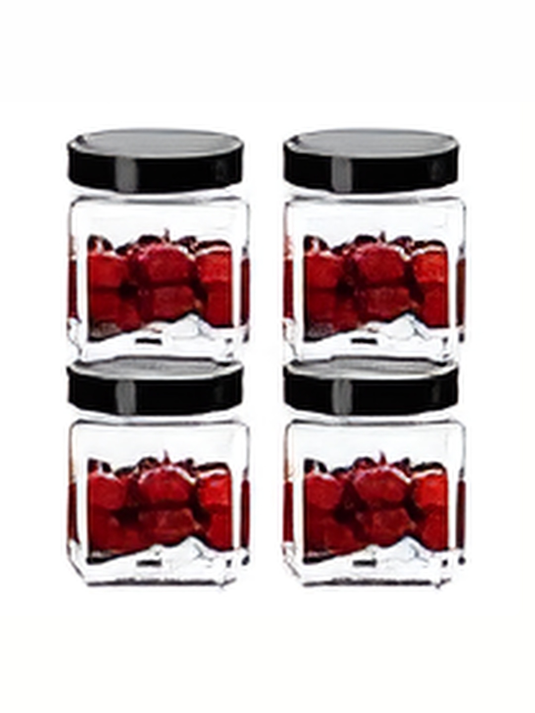 

tyche enterprises Transparent 4 Pcs Piramal Glass Containers 800 ml