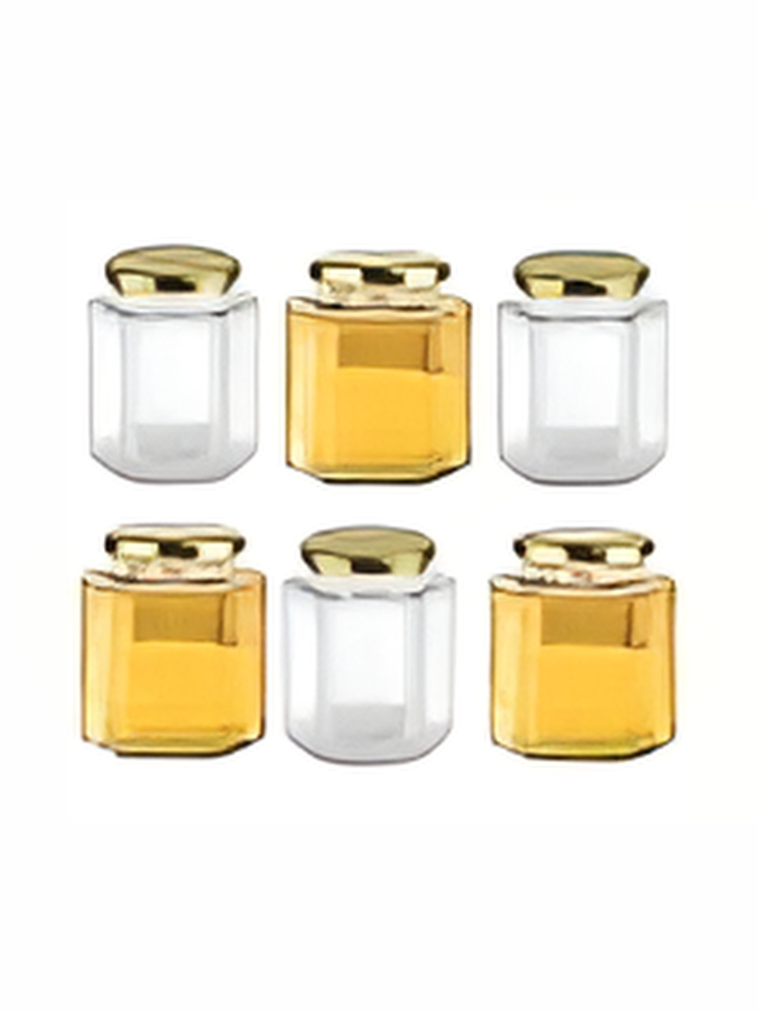 

tyche enterprises Transparent 6 Pcs Piramal Glass Containers 190 ml