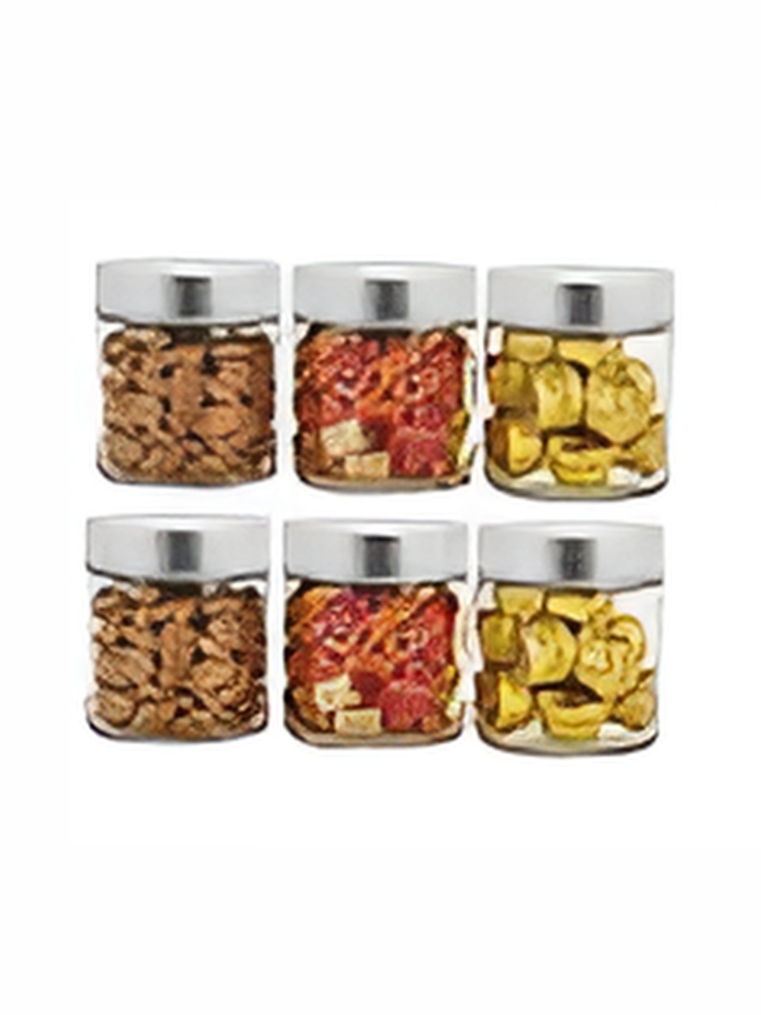 

tyche enterprises Transparent 6 Pcs Piramal Glass Containers 300 ml