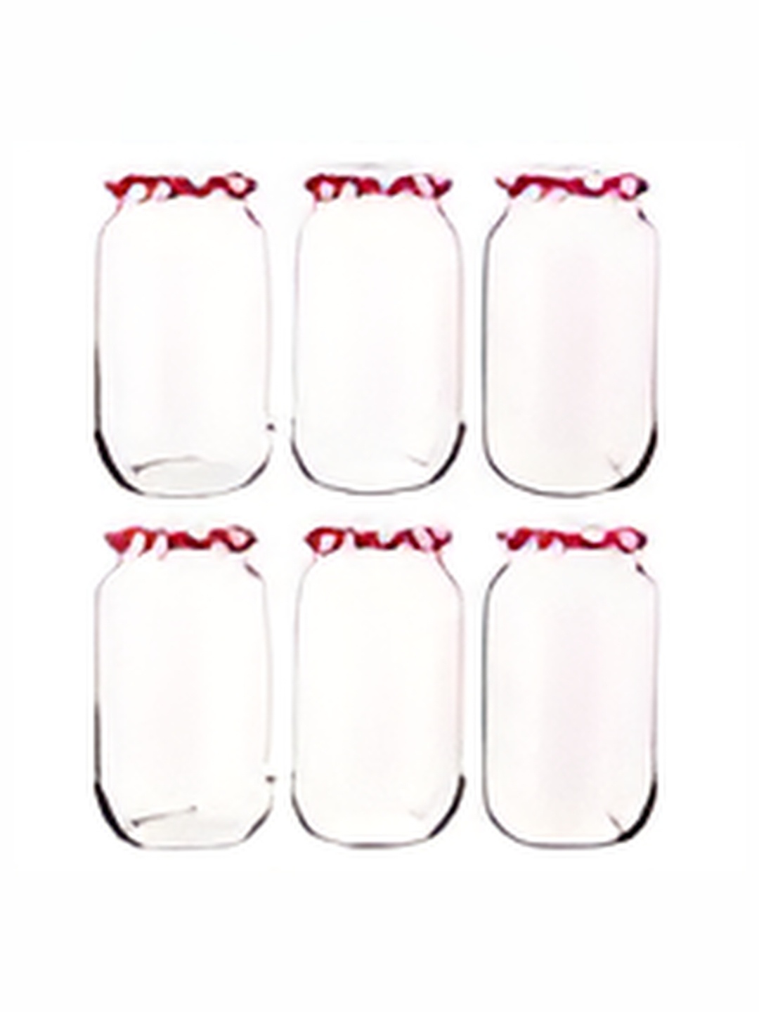 

tyche enterprises Transparent 6 Pcs Piramal Glass Containers 1L