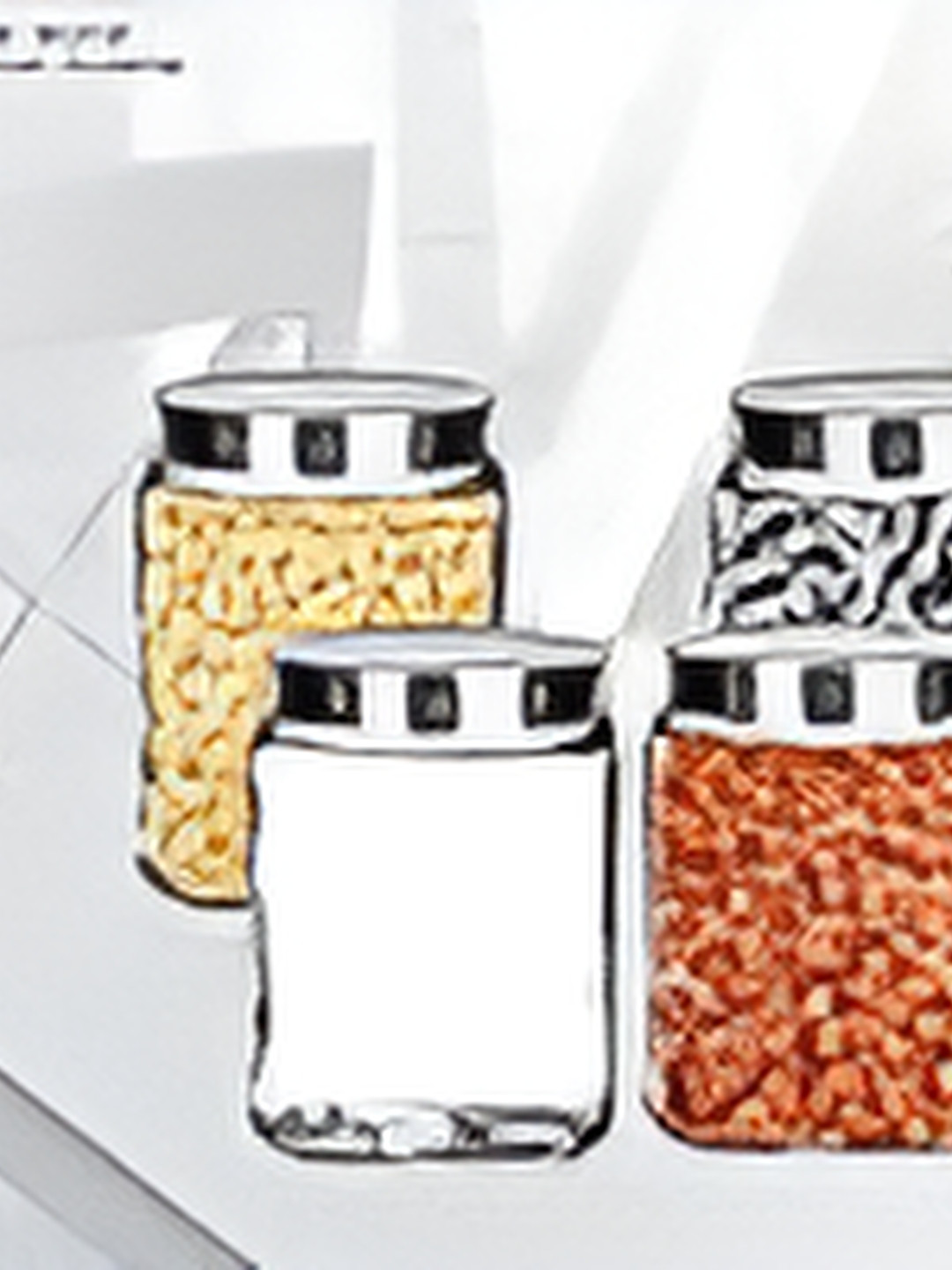 

tyche enterprises Transparent 4 Pieces Glass Containers 300 ml Each