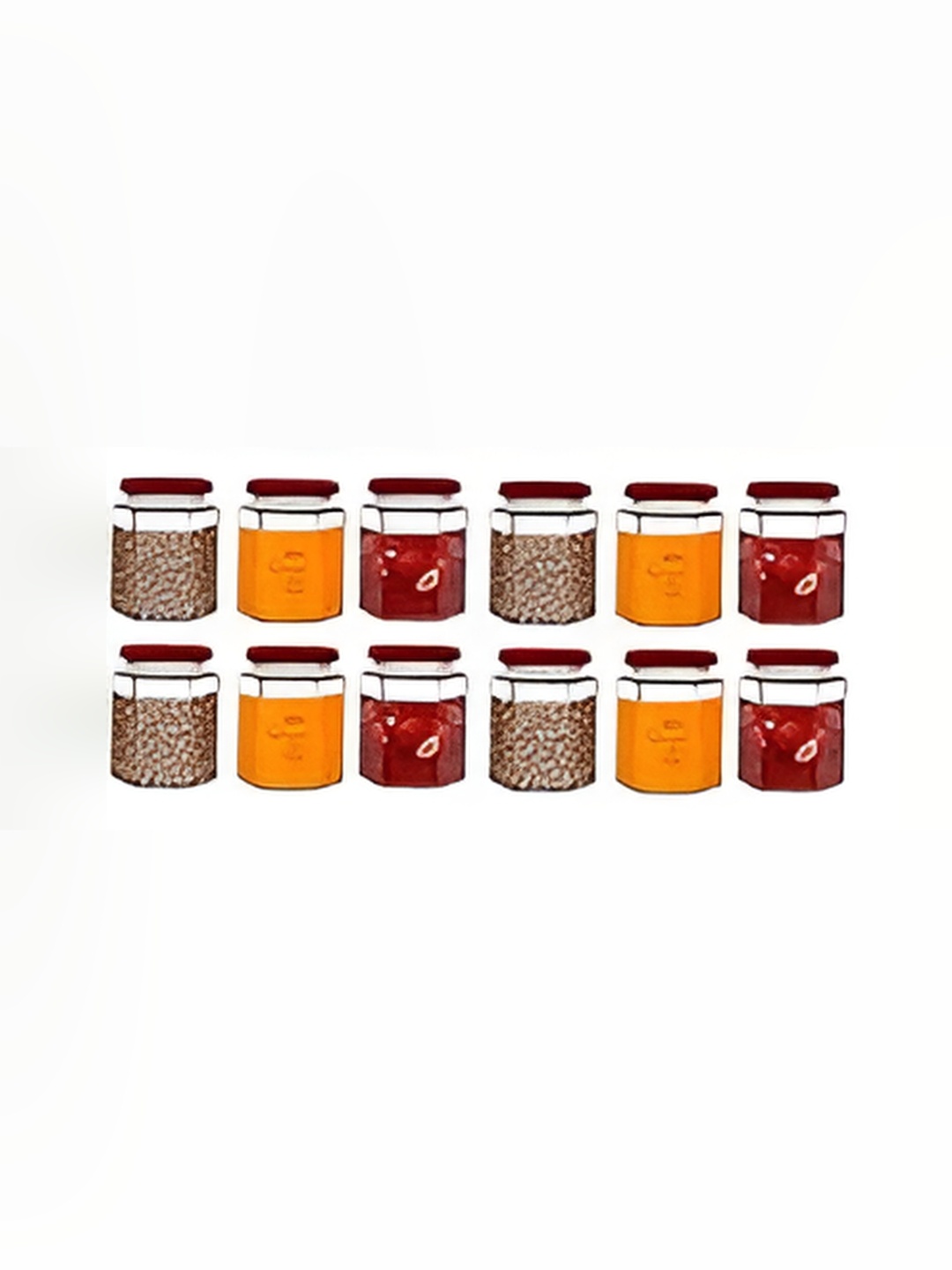 

tyche enterprises Transparent 12 Pcs Piramal Glass Containers 250 ml Each