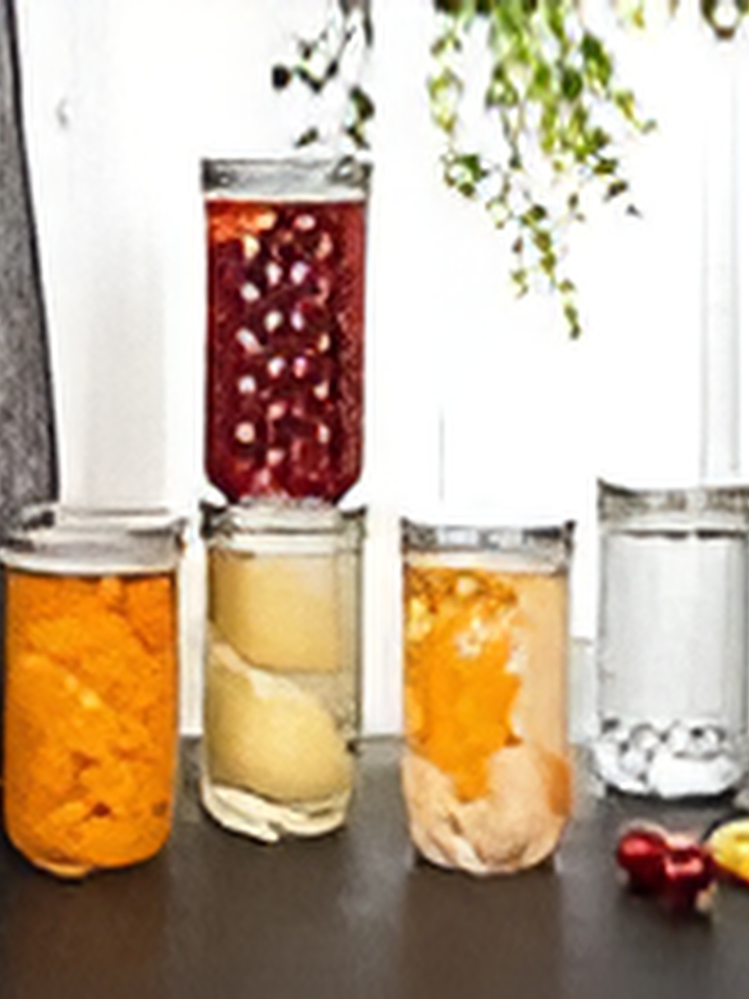 

tyche enterprises Transparent 5 Pcs Piramal Glass Containers 350 ml