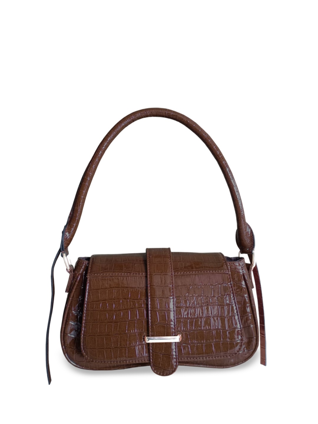 

IMARS Textured Baguette Shoulder Bag, Brown