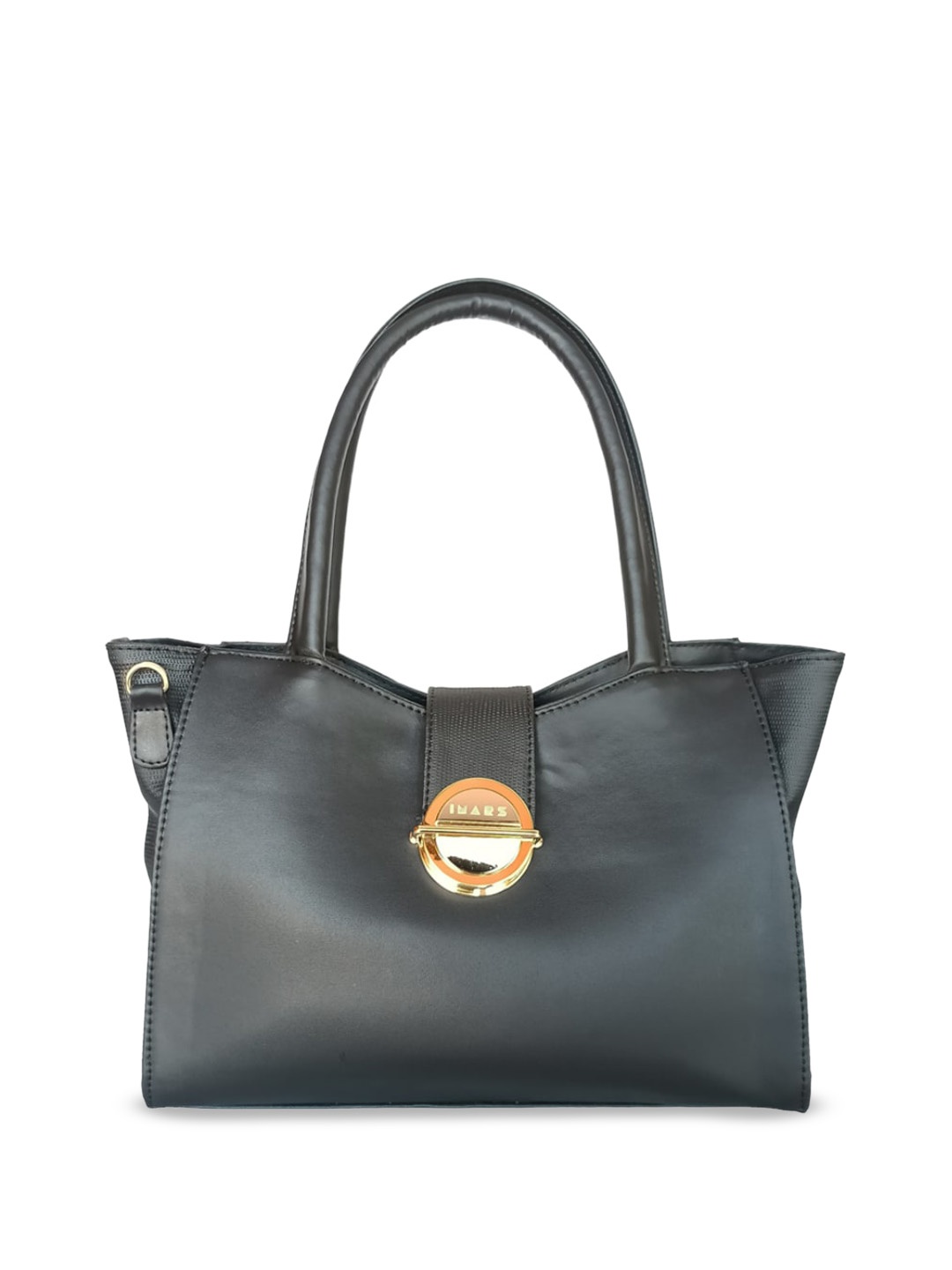 

IMARS Oversized Structured Shoulder Bag with Tasselled, Black