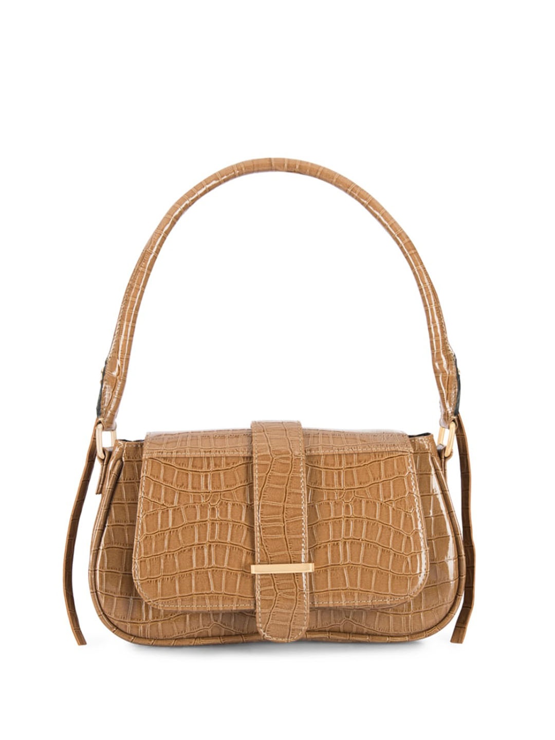 

IMARS Textured Baguette Shoulder Bag, Tan