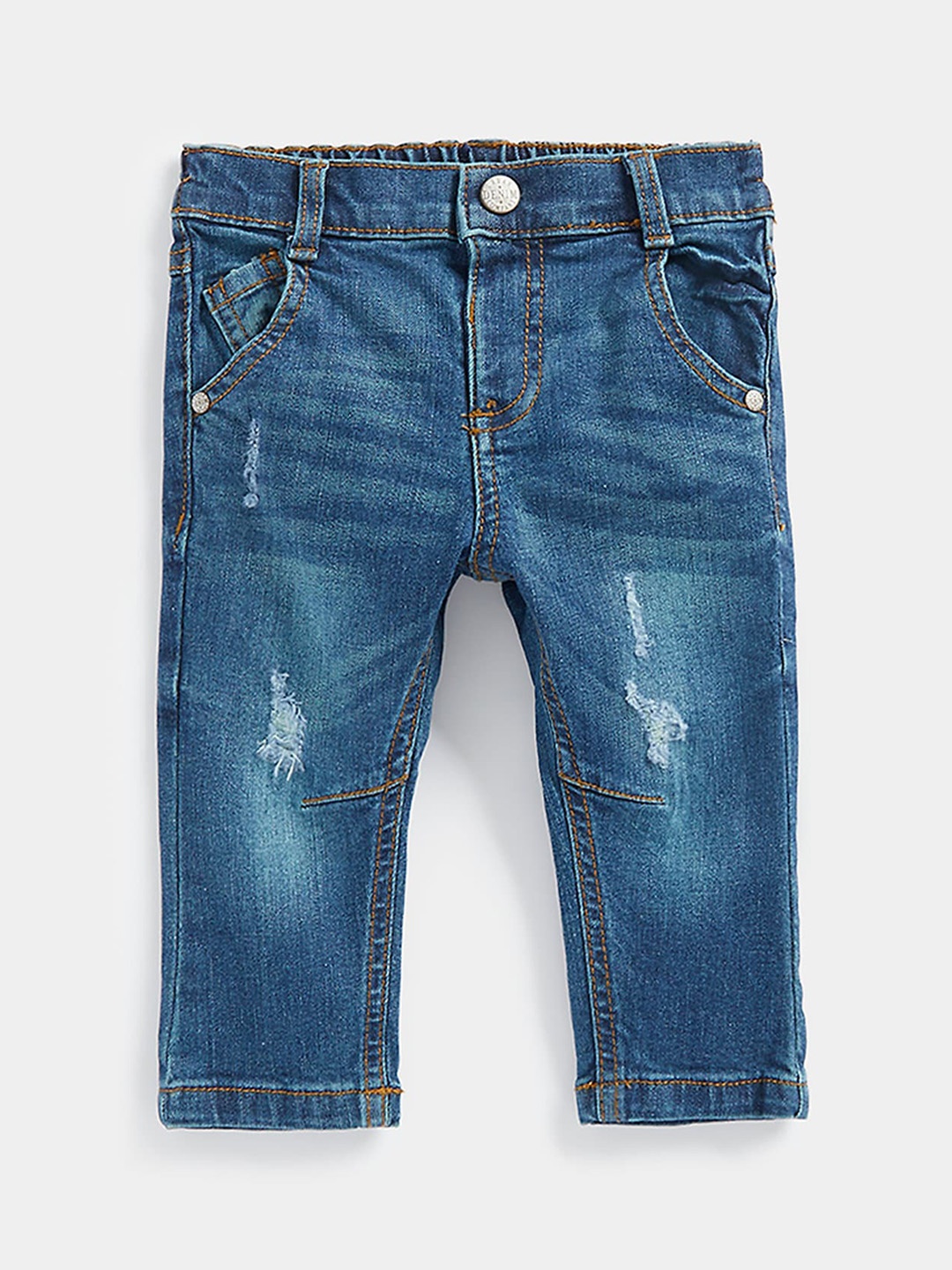 

mothercare Boys Low Distress Light Fade Stretchable Jeans, Blue