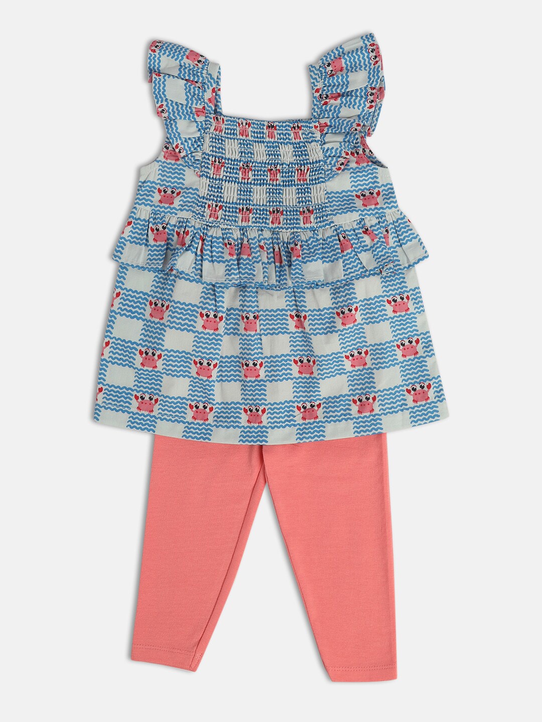 

MINI KLUB Infants Square Neck Top With Pyjamas, Blue
