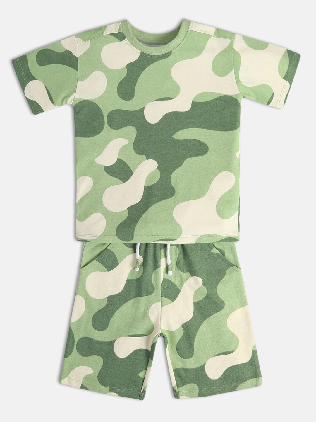 

MINI KLUB Boys Printed T-shirt With Shorts, Green