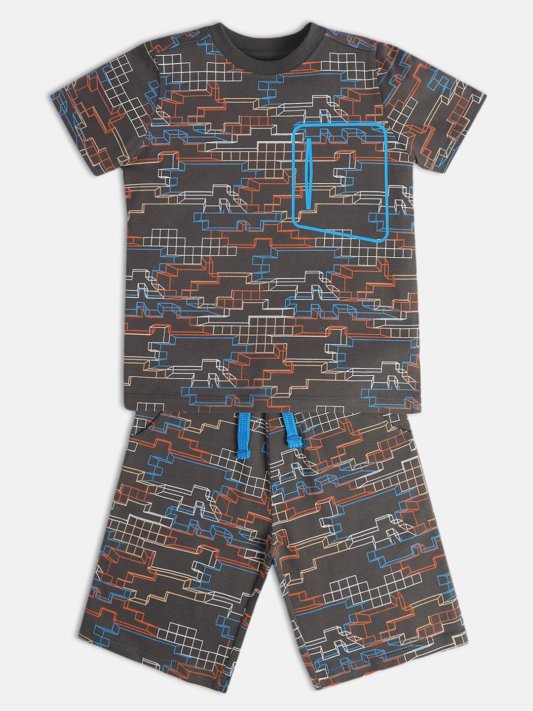 

MINI KLUB Boys Printed T-shirt with Short, Grey