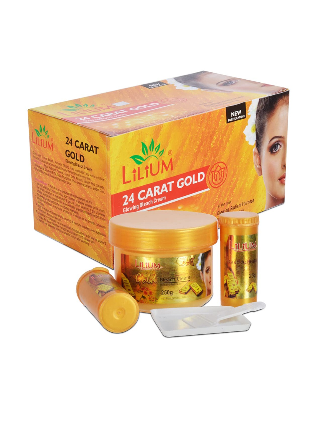 

Lilium 24 Carat Gold Glowing Bleach Cream - 300g, Orange