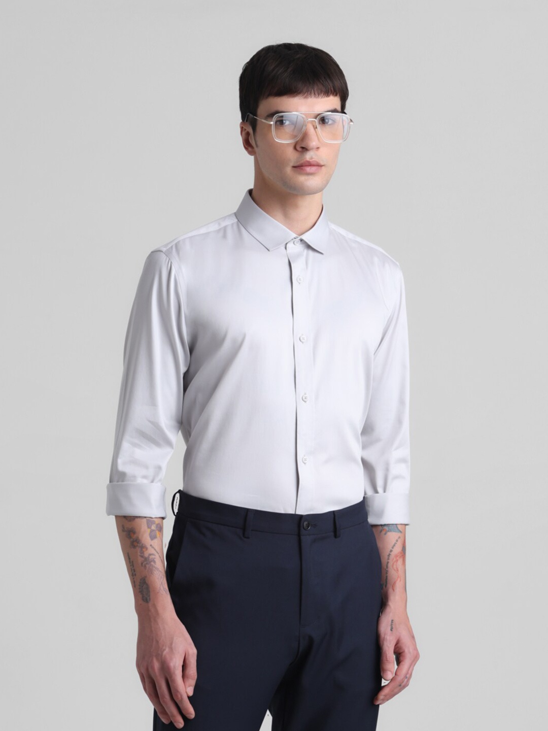 

Jack & Jones Men Slim Fit Opaque Casual Shirt, Blue