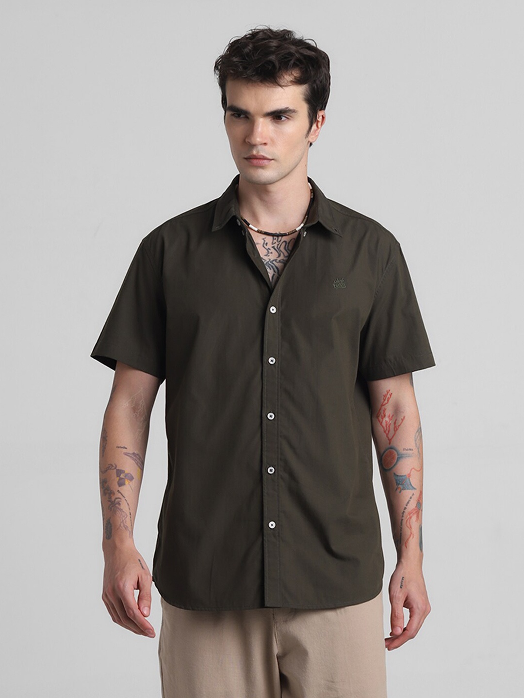 

Jack & Jones Men Opaque Casual Shirt, Green