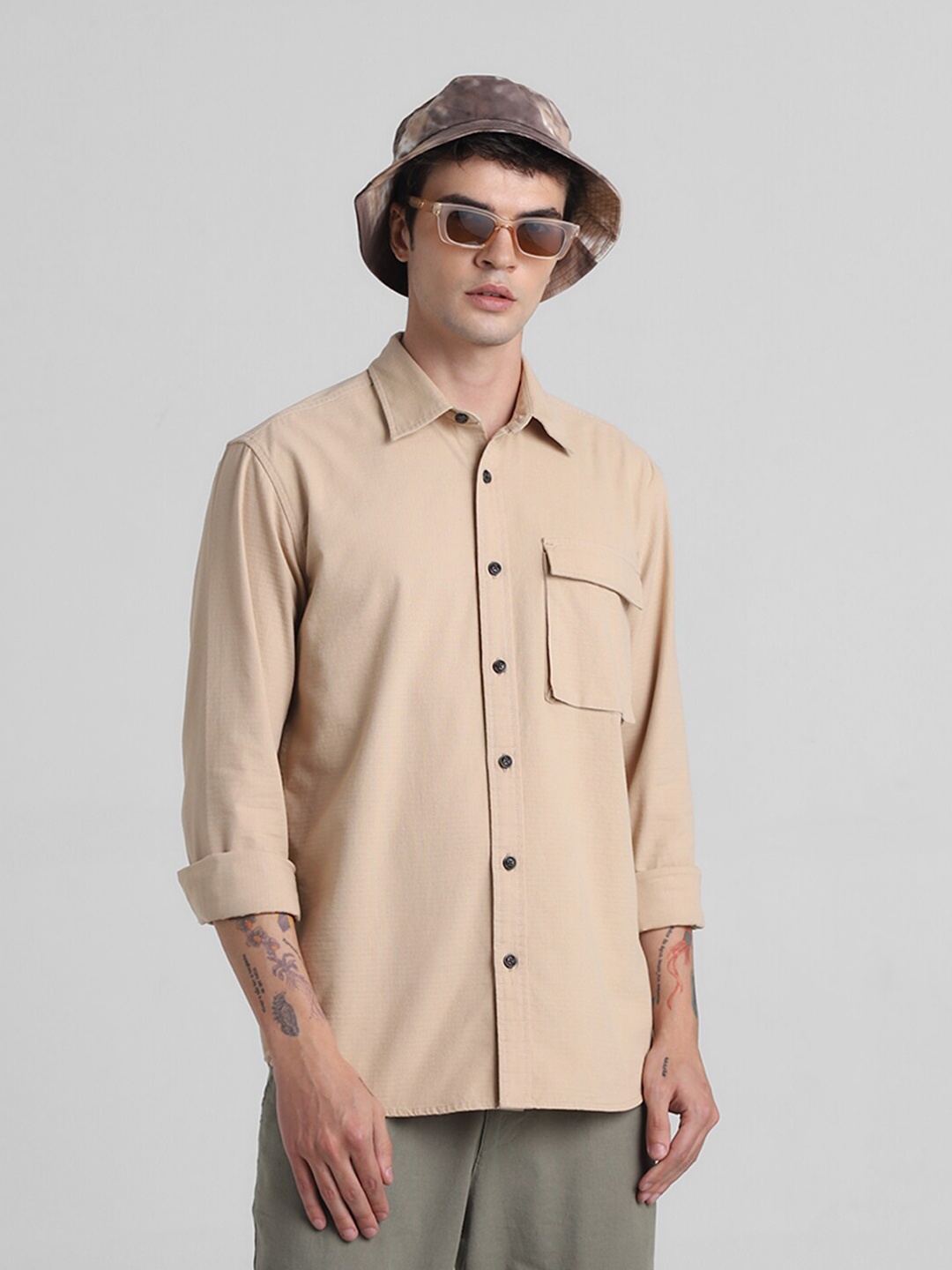 

Jack & Jones Men Opaque Casual Shirt, Beige