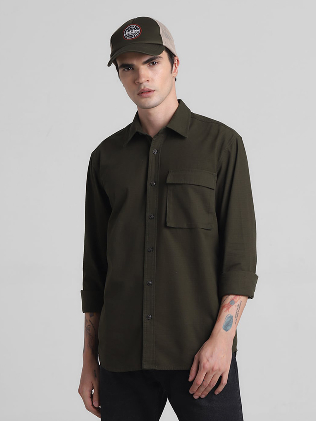 

Jack & Jones Men Opaque Casual Shirt, Green