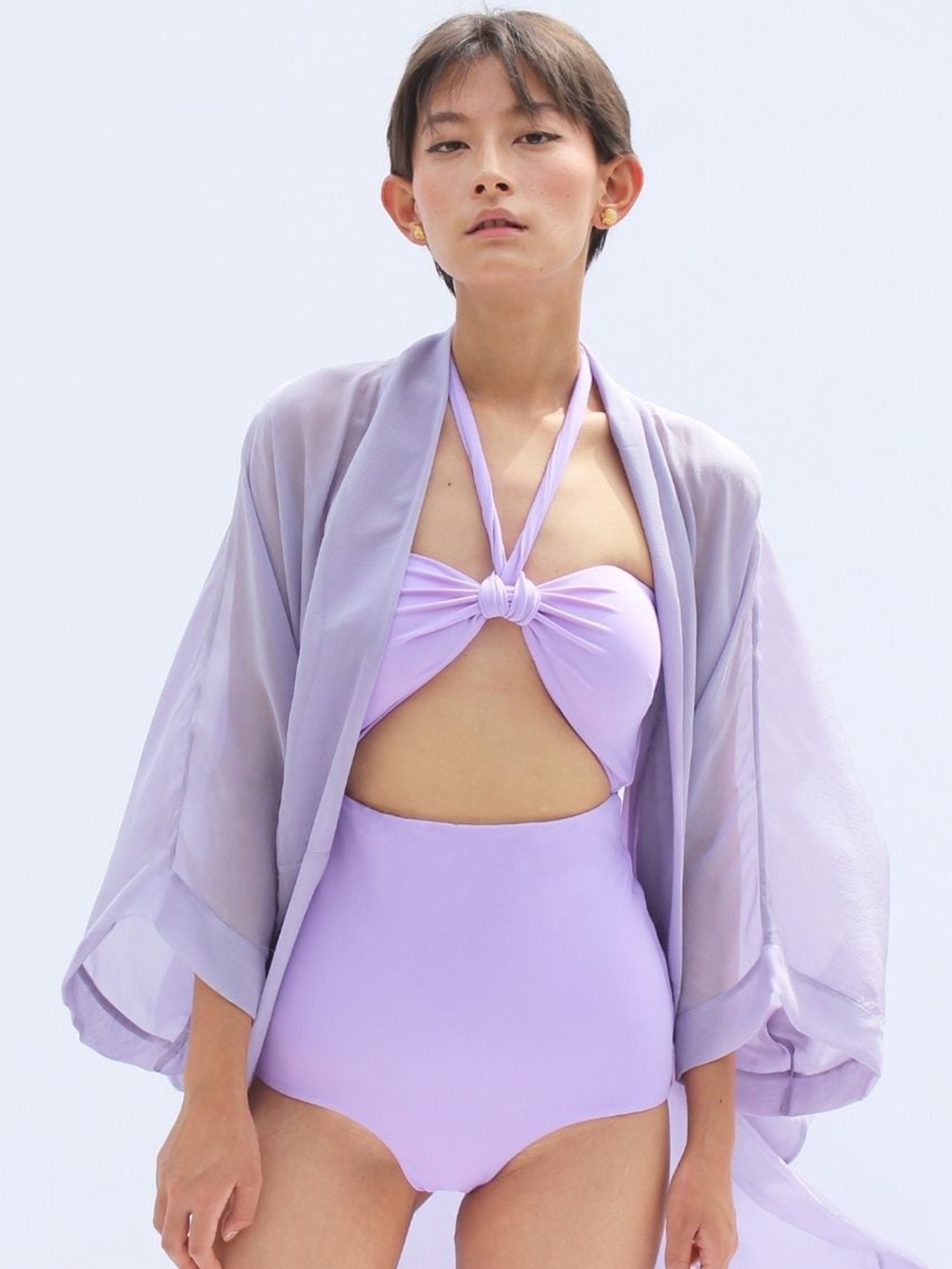 

NADI NADI Halter Neck Bodysuit, Violet