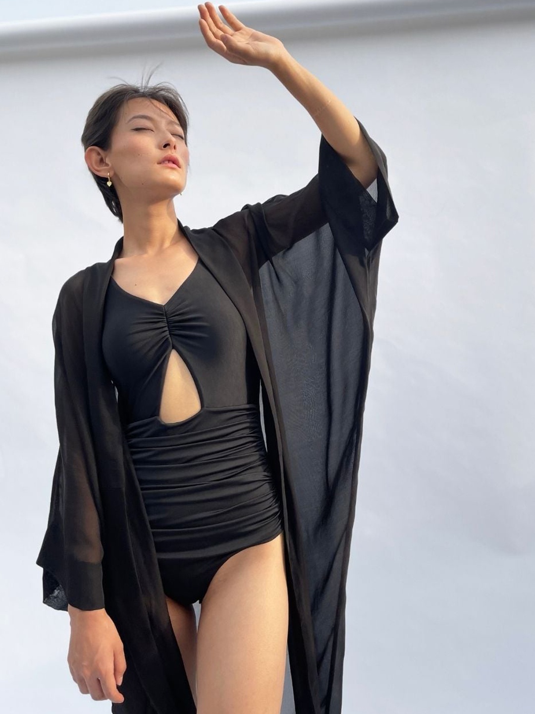 

NADI NADI V-Neck Bodysuit, Black