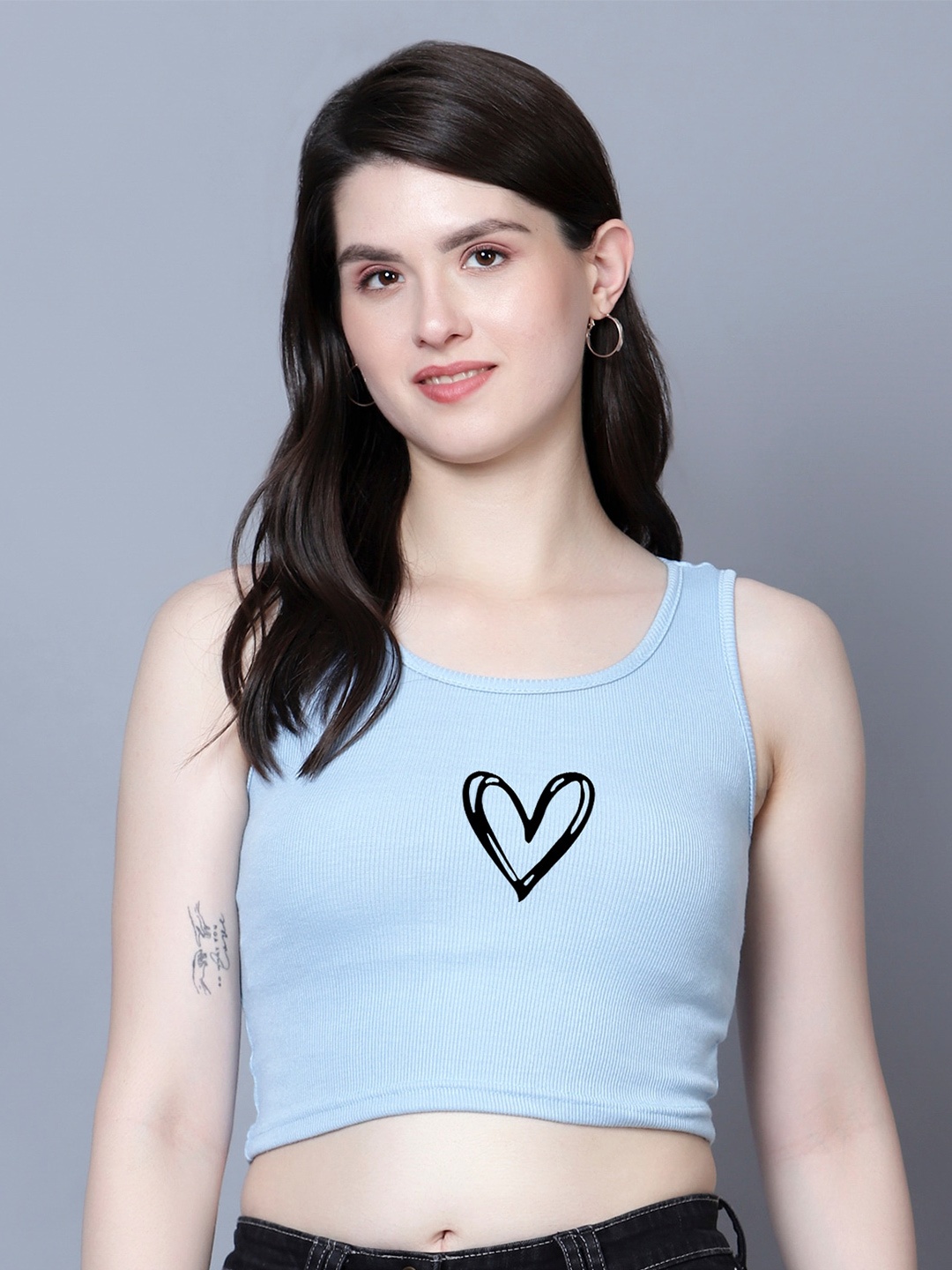 

Fashion And Youth Crop Top, Turquoise blue