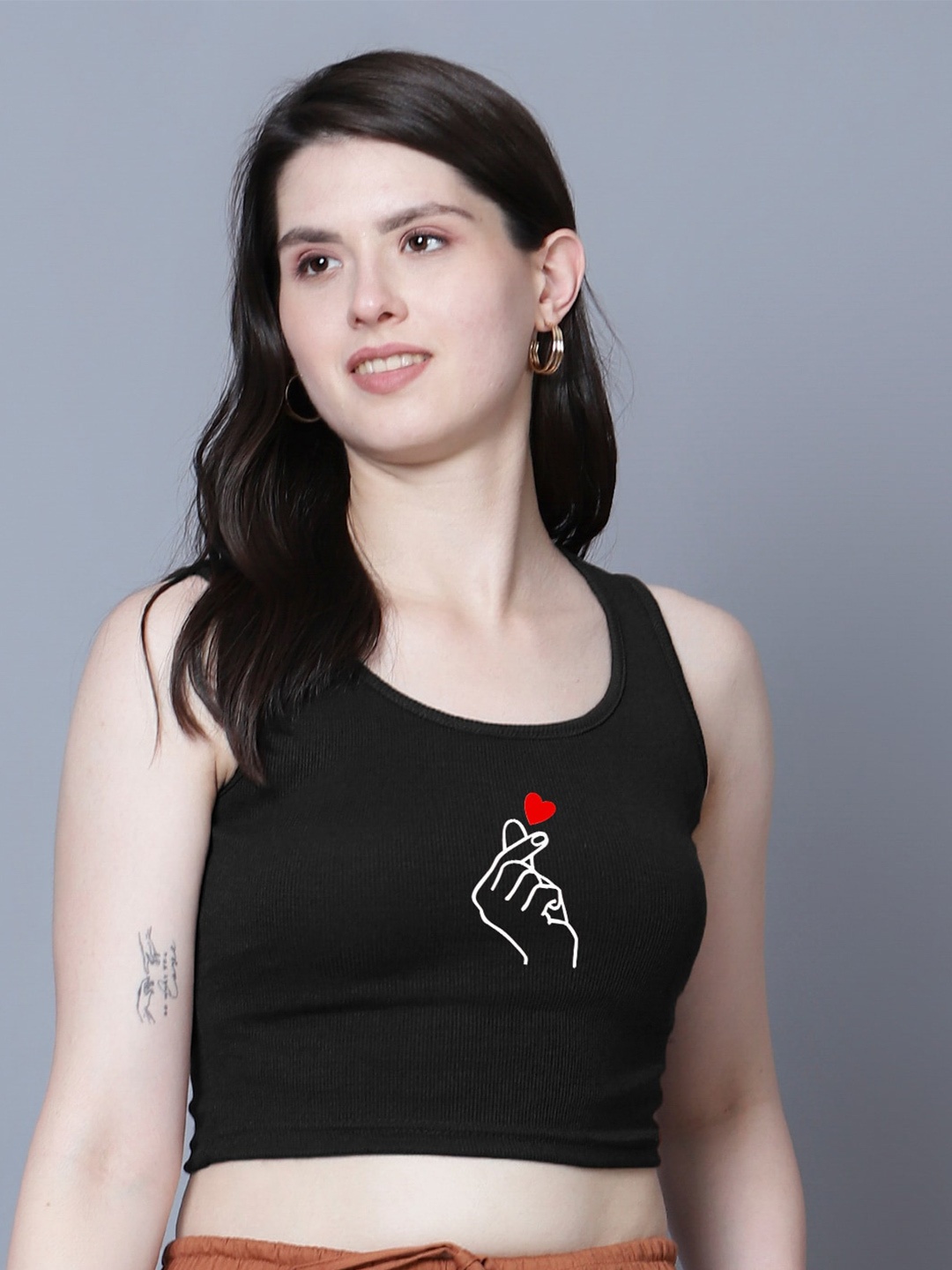 

Fashion And Youth Crop Top, Black