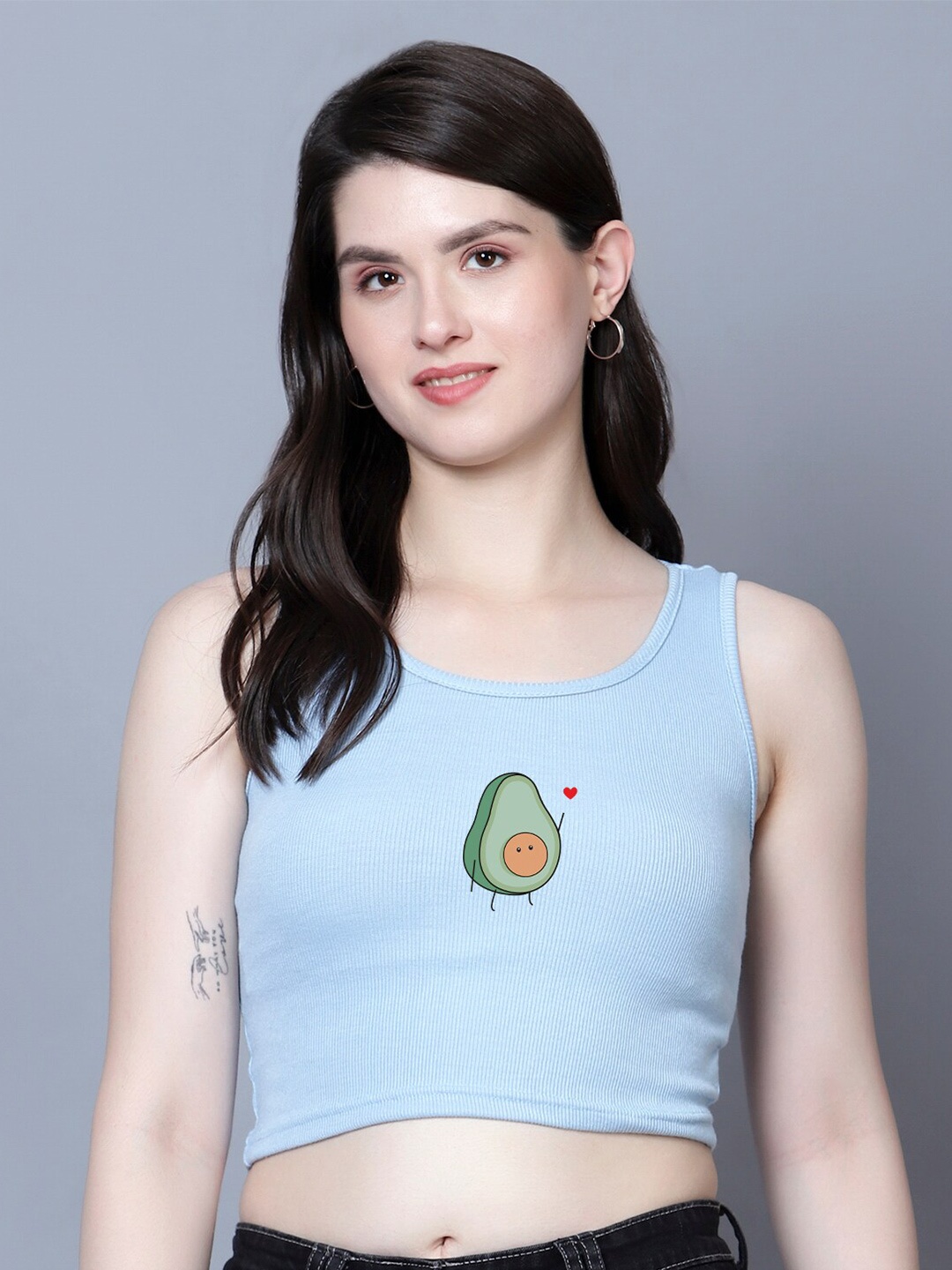 

Fashion And Youth Crop Top, Turquoise blue