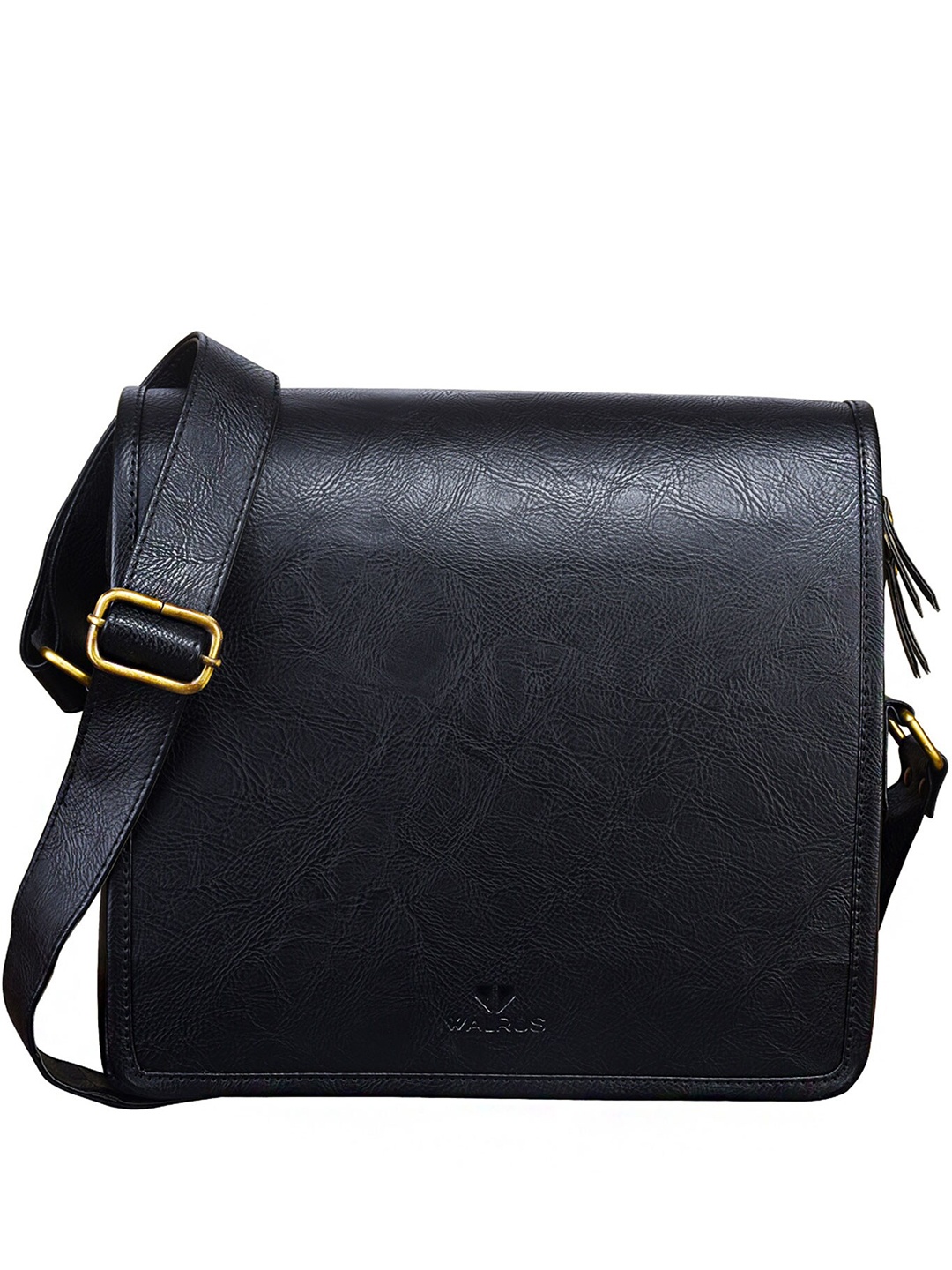 

Walrus Unisex Textured Messenger Bag, Black
