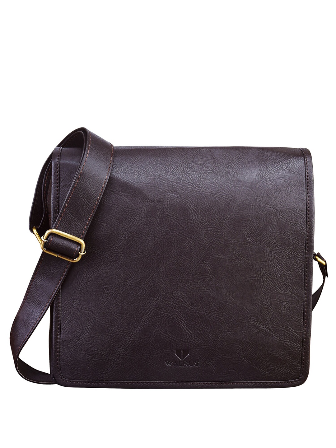 

Walrus Unisex Textured Messenger Bag, Brown