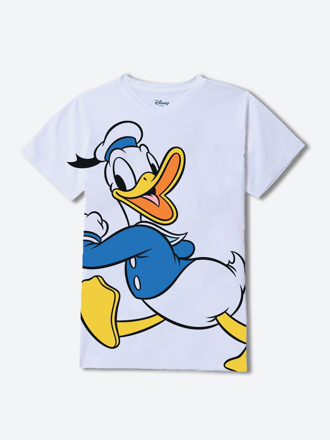 

YK Disney Boys Donald Duck Printed Raw Edge T-shirt, White