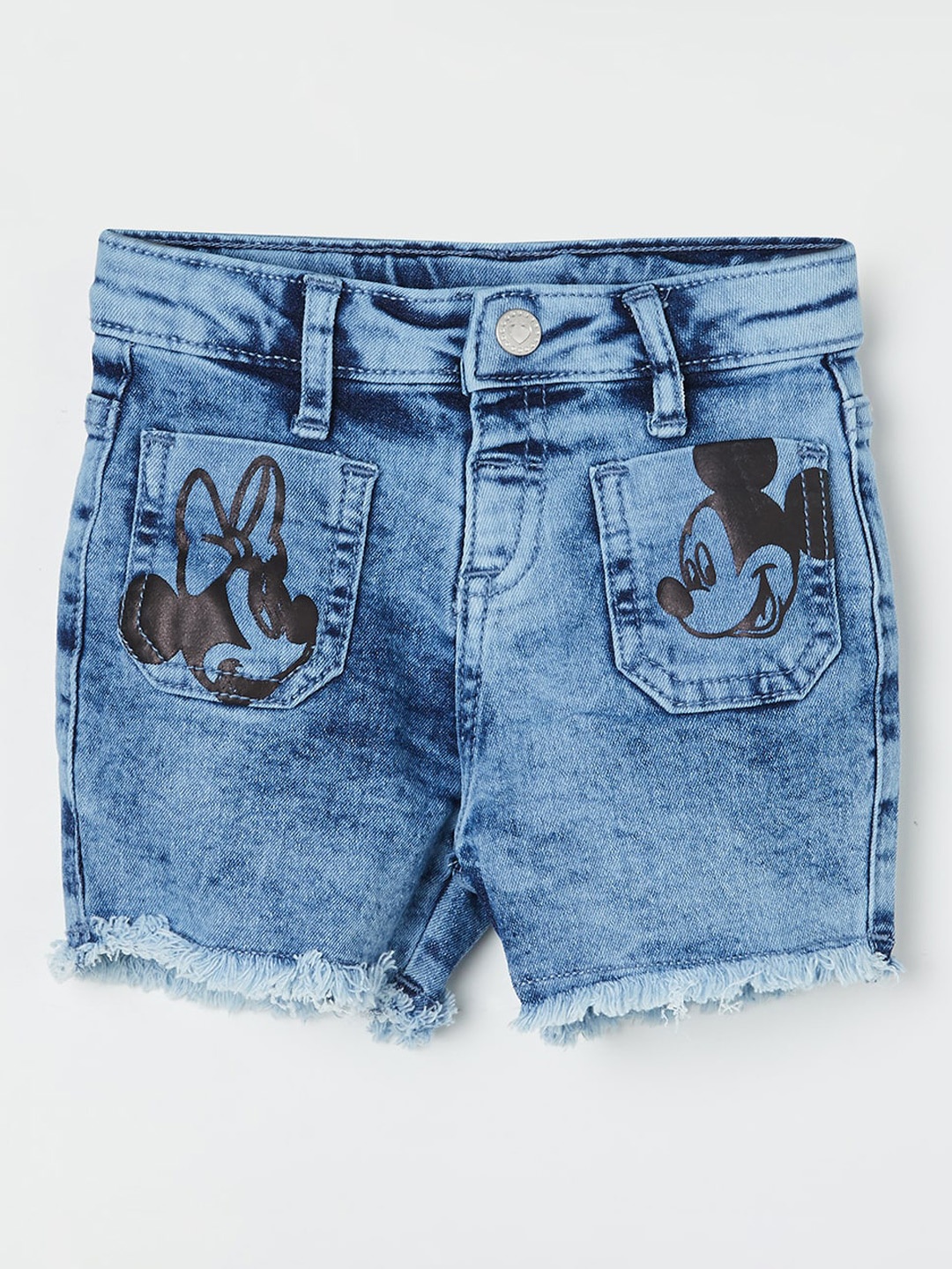 

Juniors by Lifestyle Girls Washed Denim Shorts With Button Closure, Blue